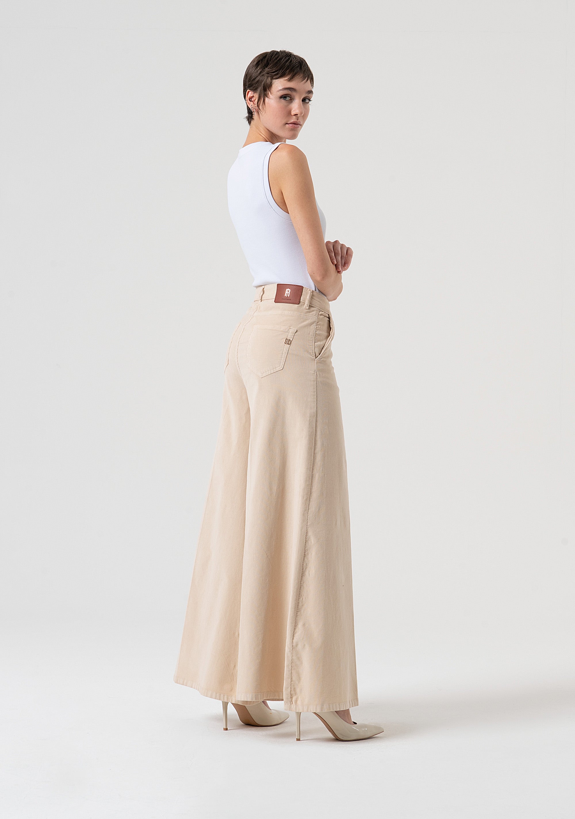 Pant super flare made in needlecord velvet Fracomina FR25WV3014W56901-508-5