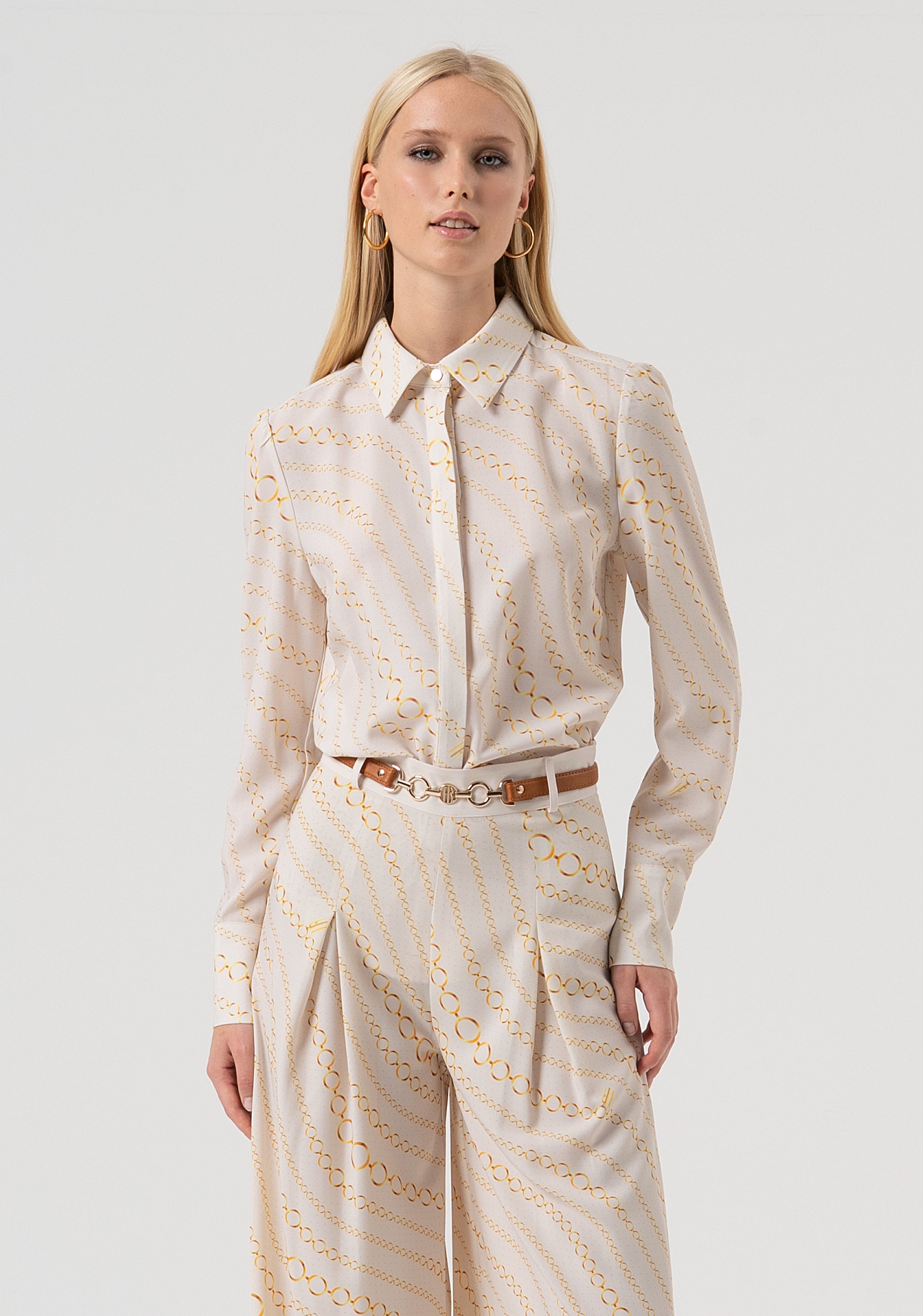 Pant flare with geometric pattern Fracomina FR25WV3022W436R8-508-2