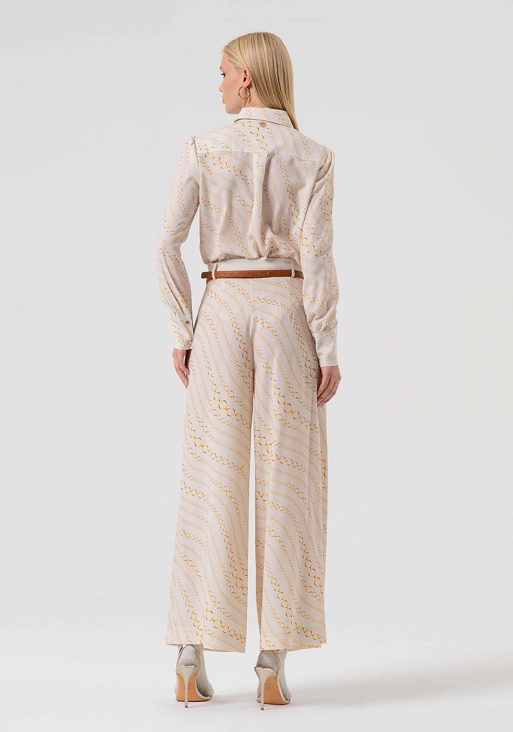 Pant flare with geometric pattern Fracomina FR25WV3022W436R8-508-4