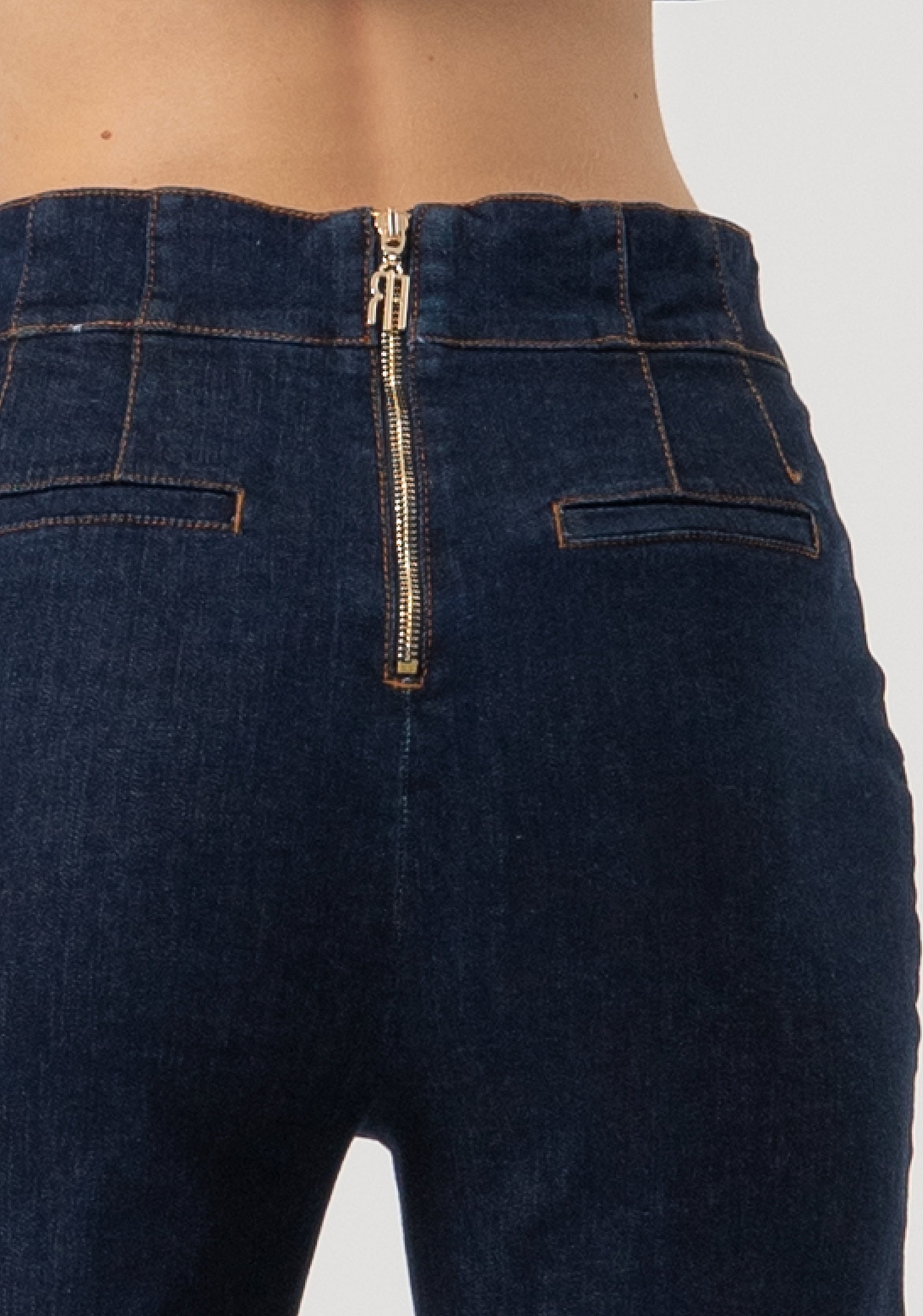 Chino pant regular fit made in denim with dark wash Fracomina FR25WV4007D46493-L23-4