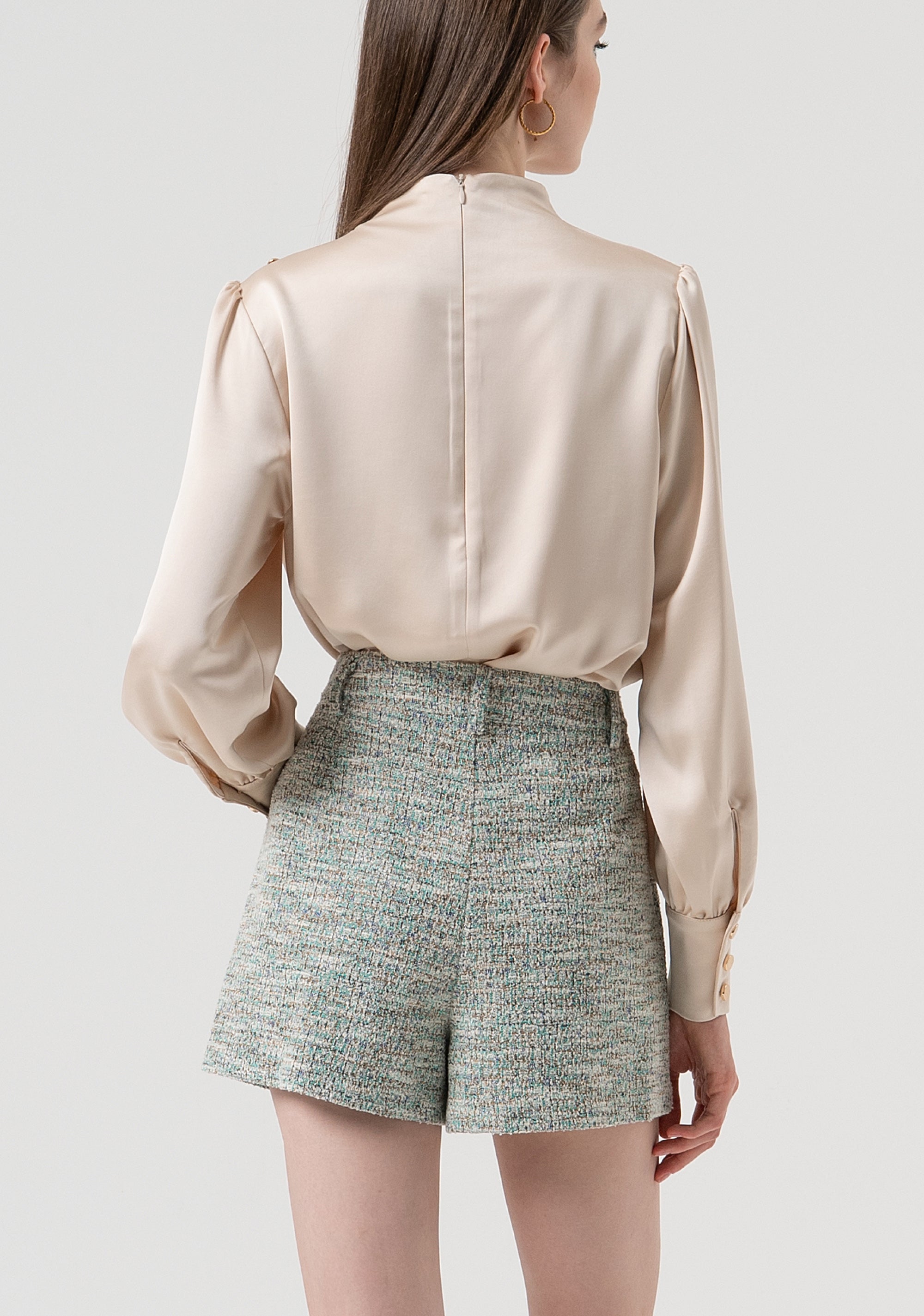 Short pant regular fit made in tweed Fracomina FR25WV6006W814S9-210-3