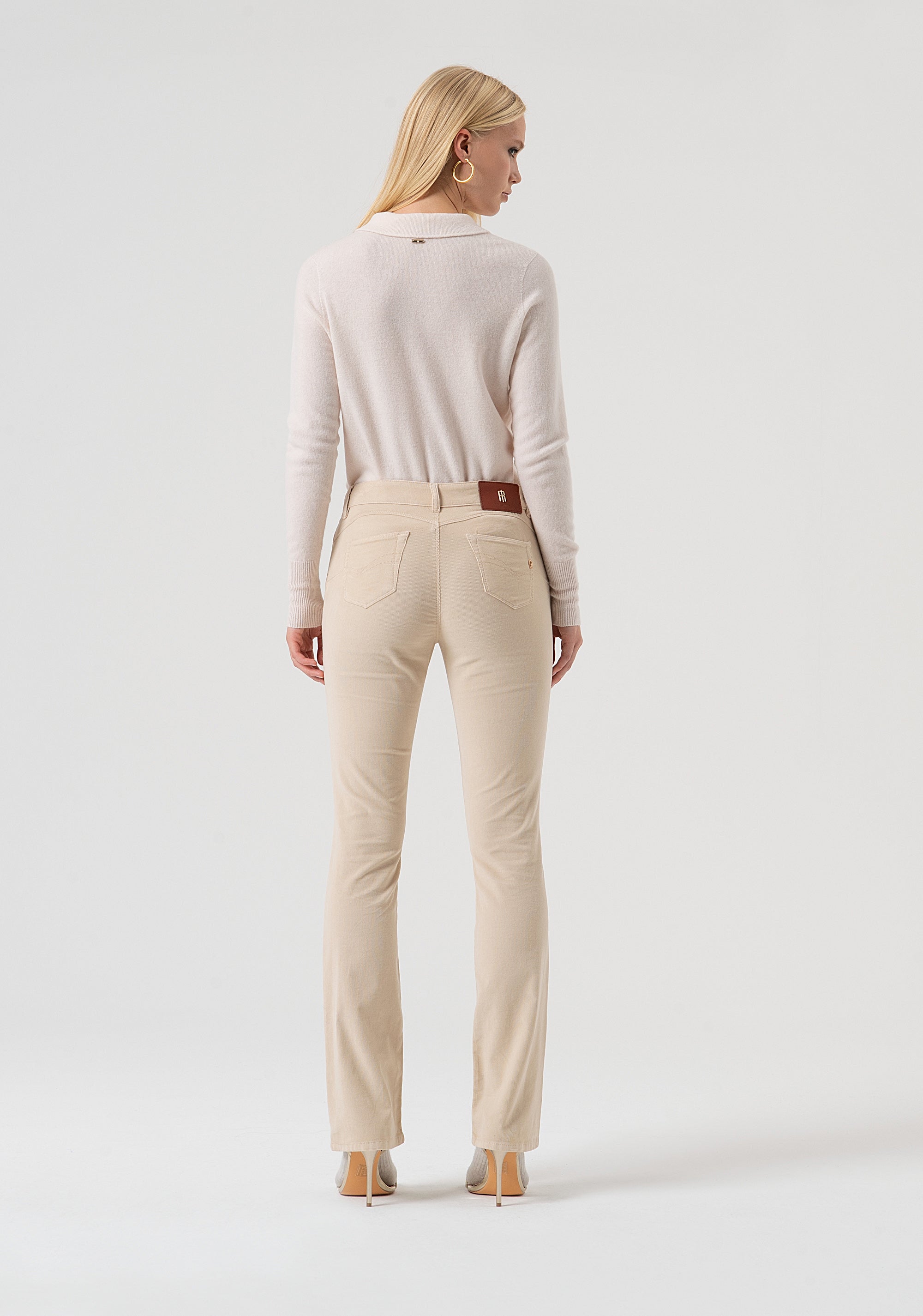 Bootcut pant with push-up effect made in needlecord velvet Fracomina FR25WV8020W56901-508-3