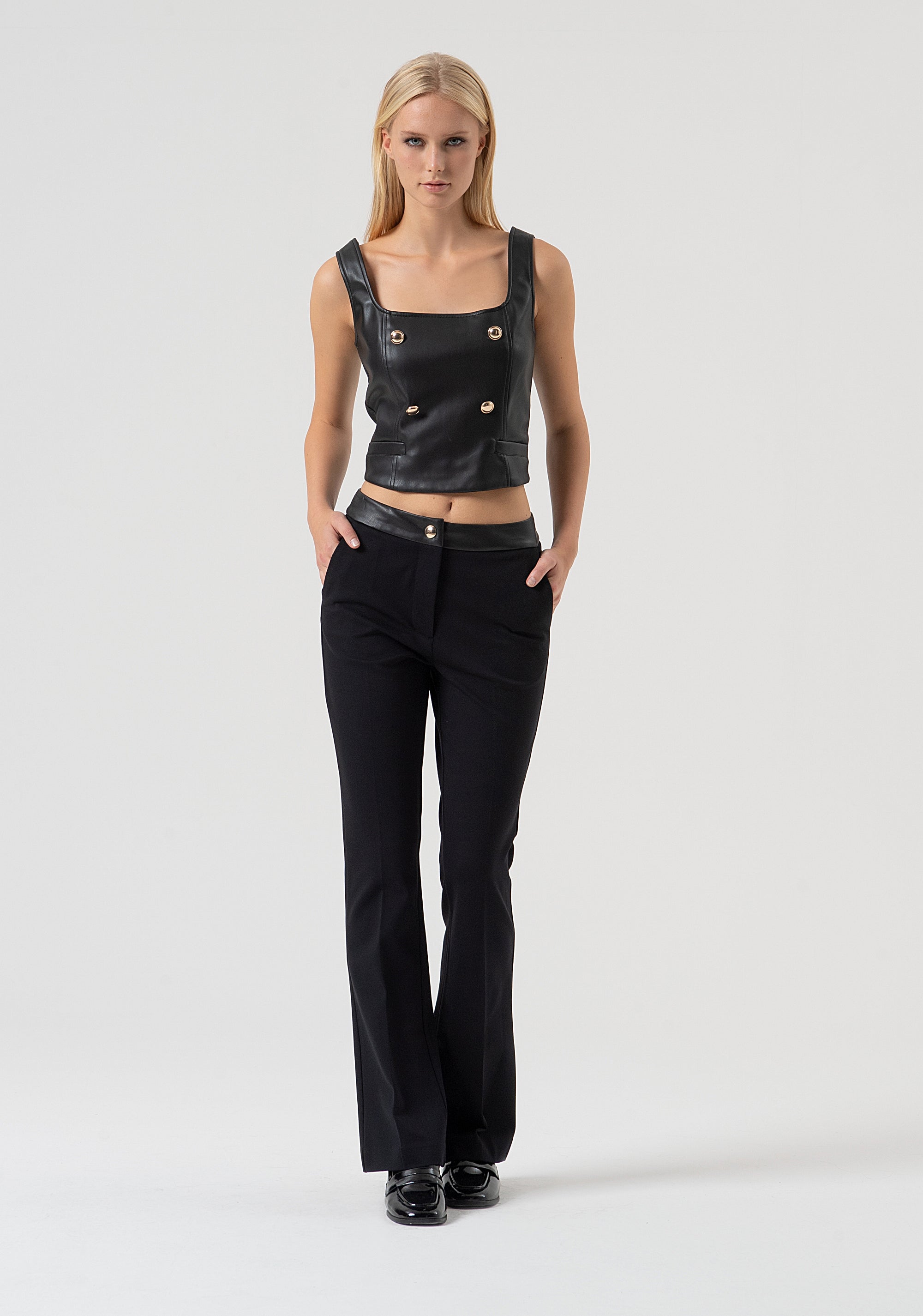 Bootcut pant made in stretch fabric Fracomina FR25WVA006W78001-053-1