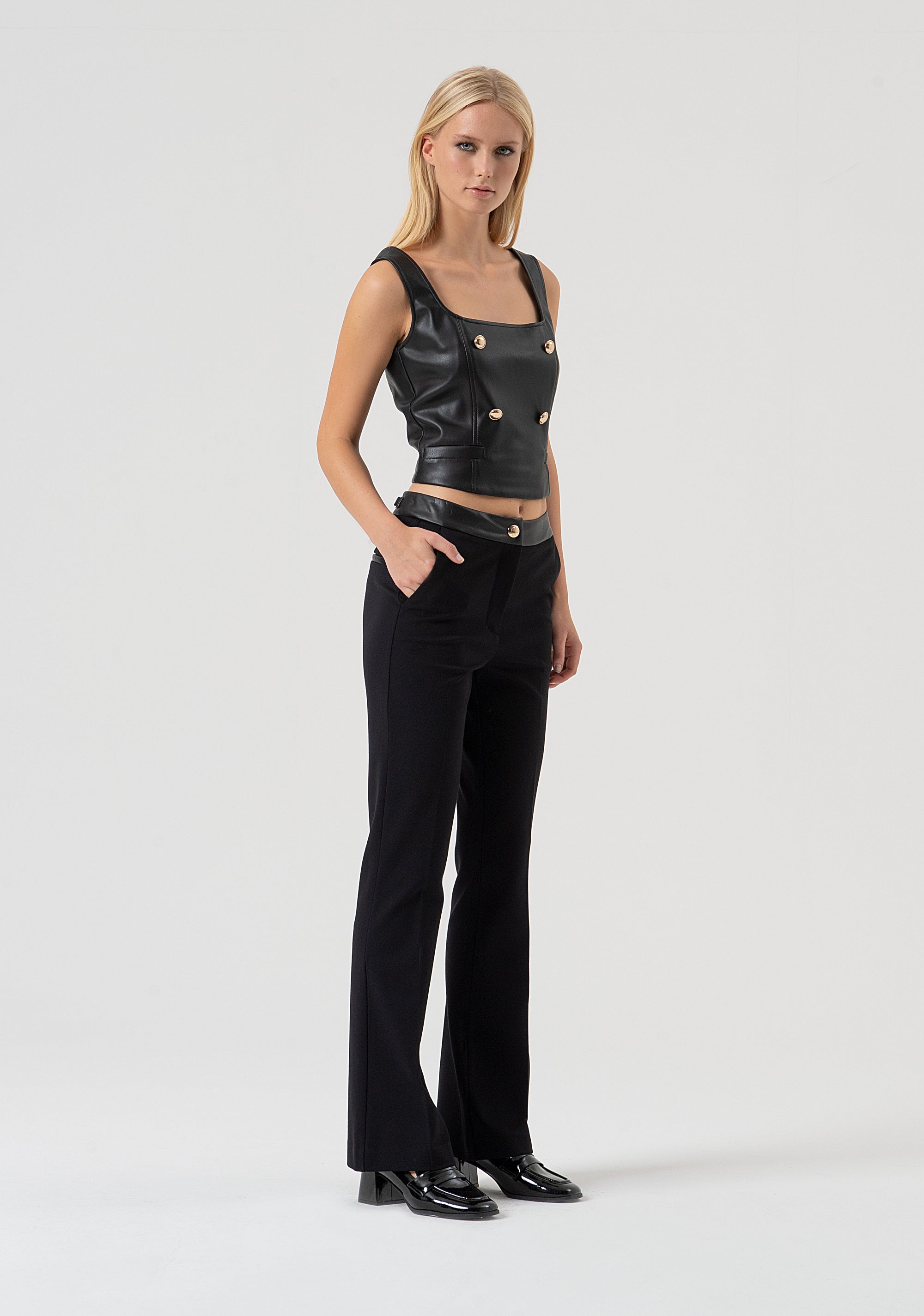 Bootcut pant made in stretch fabric Fracomina FR25WVA006W78001-053-3