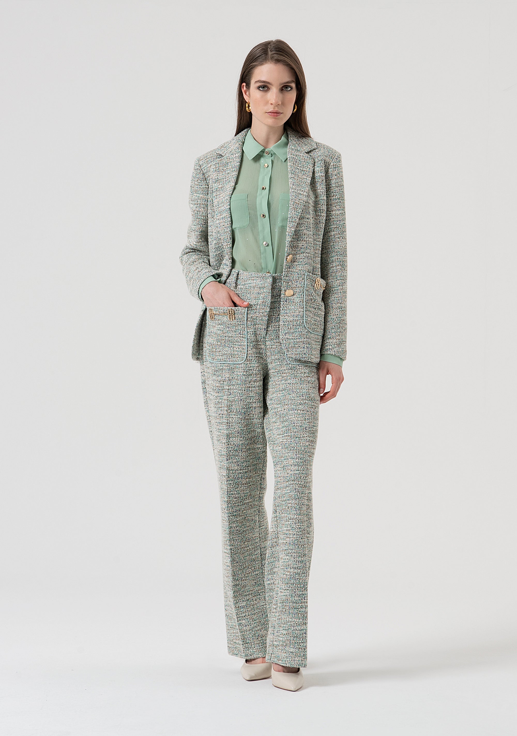 Pant flare made in tweed Fracomina FR25WVA008W814S9-210