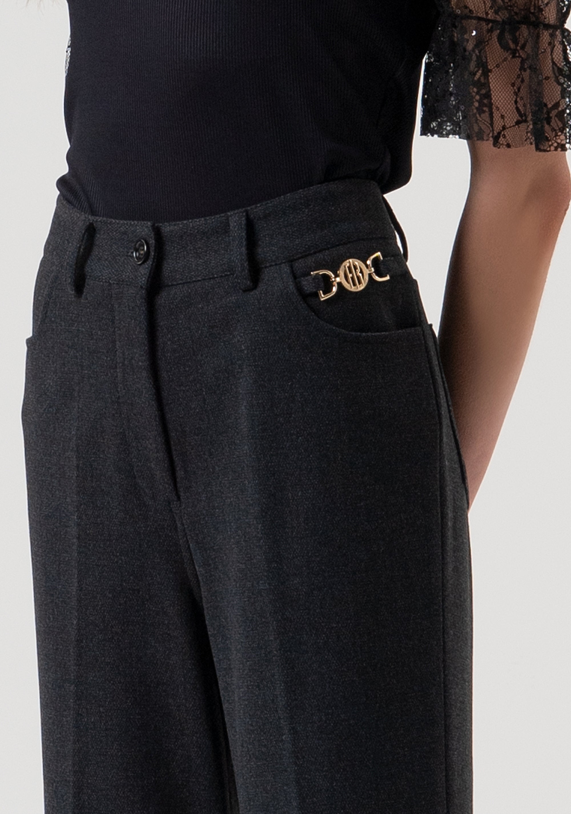 Bootcut pant with high waist Fracomina FR25WVA014W80501-T53-2