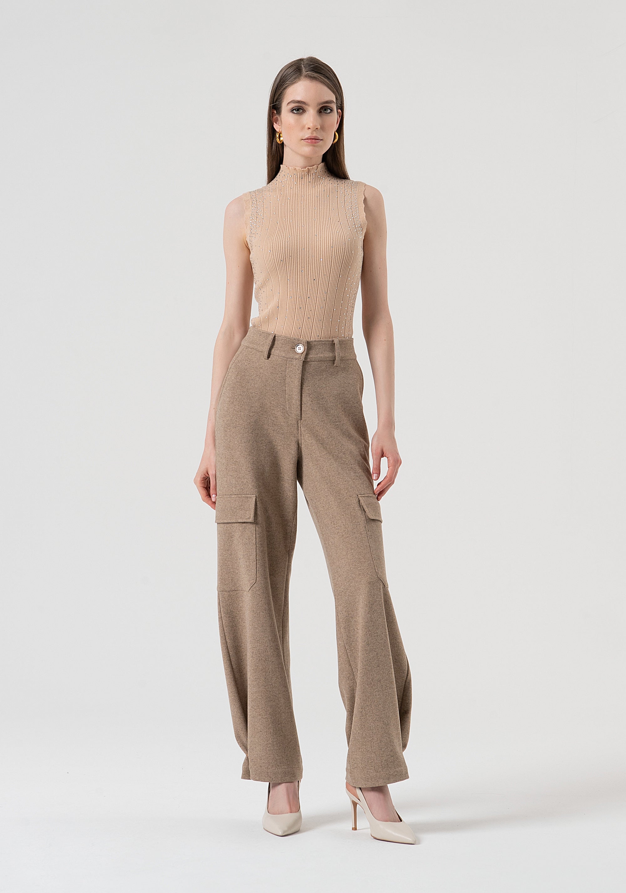 Cargo pant with high waist Fracomina FR25WVC014W80501-L46-1