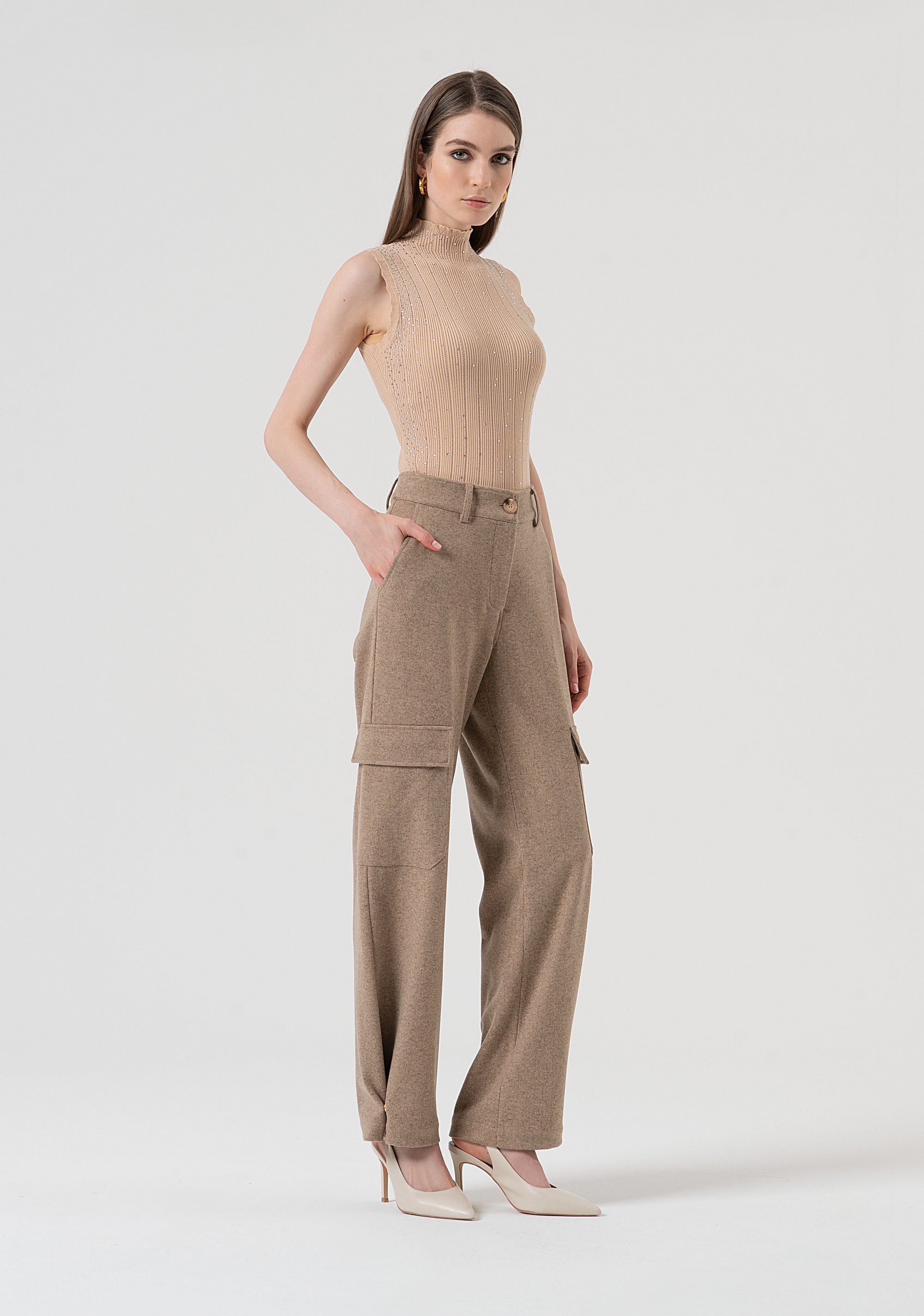Cargo pant with high waist Fracomina FR25WVC014W80501-L46-3