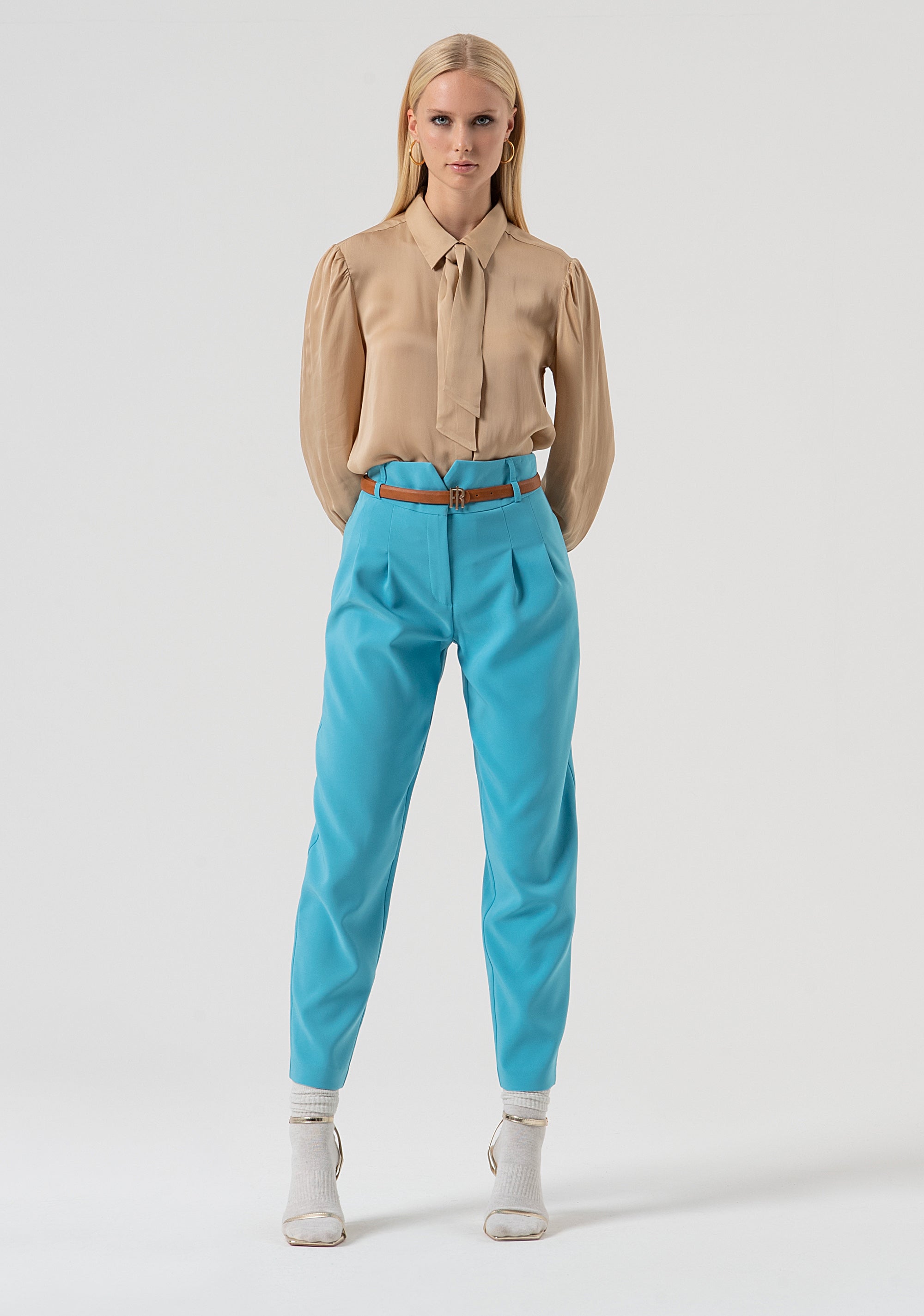 Carrot pant made in stretch fabric Fracomina FR25WVD004W42901-T57-1