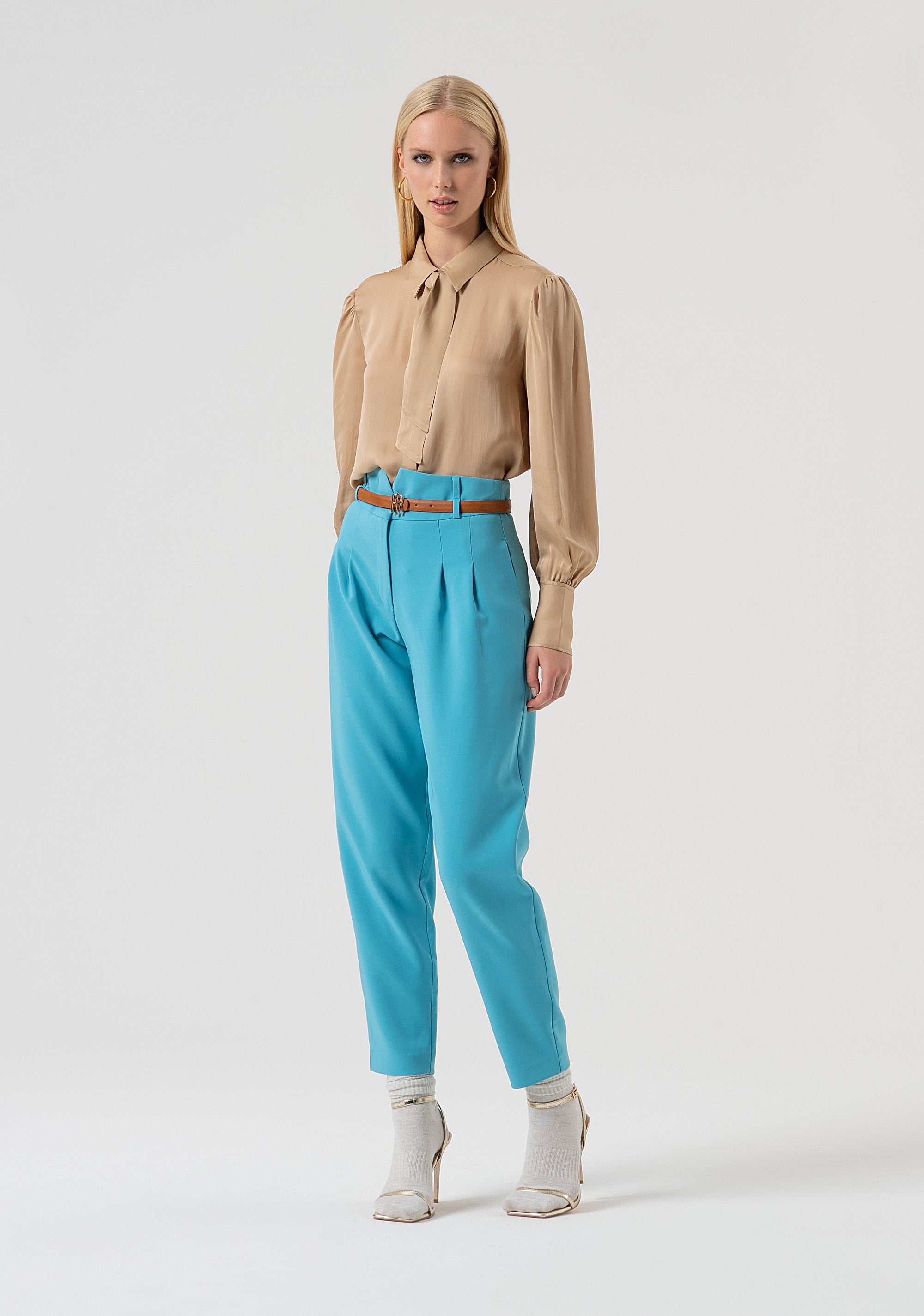 Carrot pant made in stretch fabric Fracomina FR25WVD004W42901-T57-3