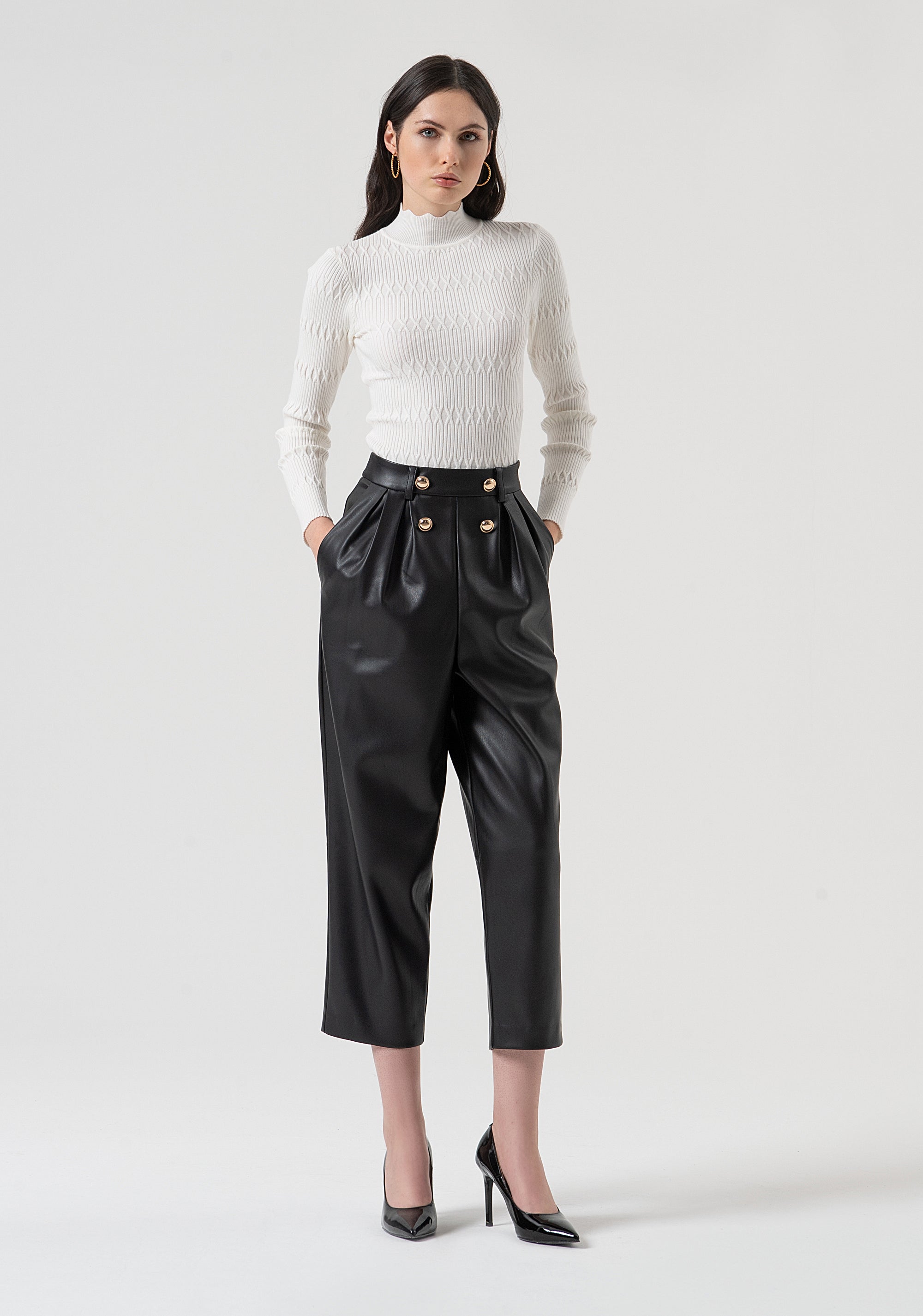 Carrot pant with high waist Fracomina FR25WVD006P41101-053-1