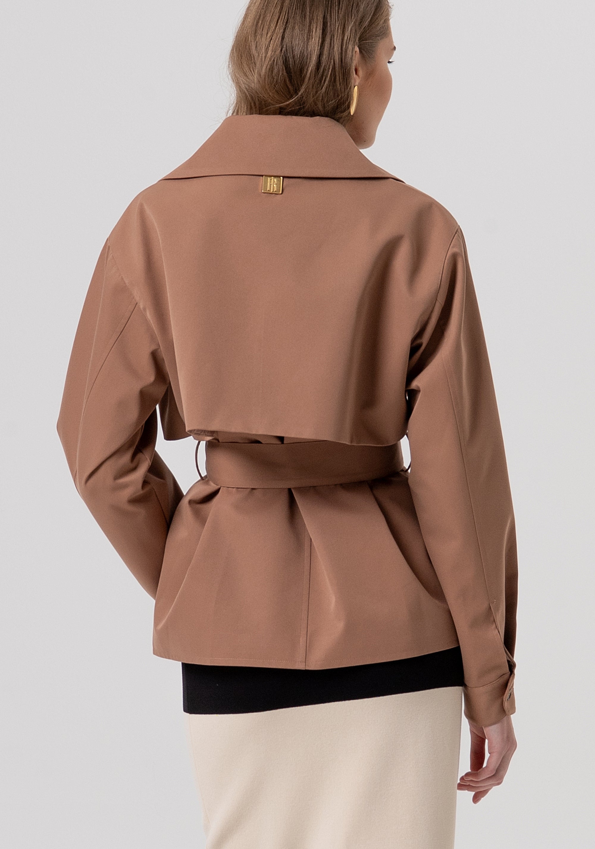 Trench jacket over fit made in technical fabric Fracomina FR26SC1005W44101-M07-3