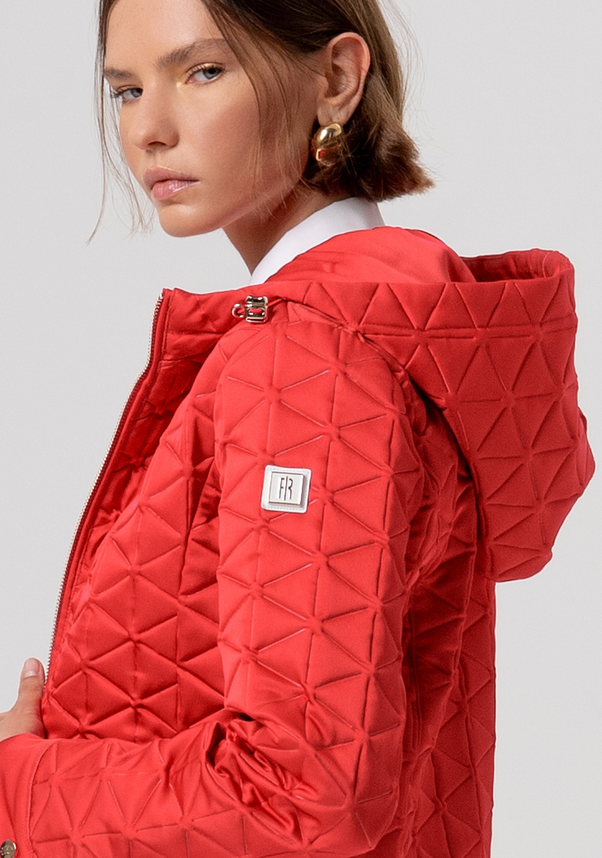 Padded jacket regular fit with hood Fracomina FR26SC3001O45301-U02-2
