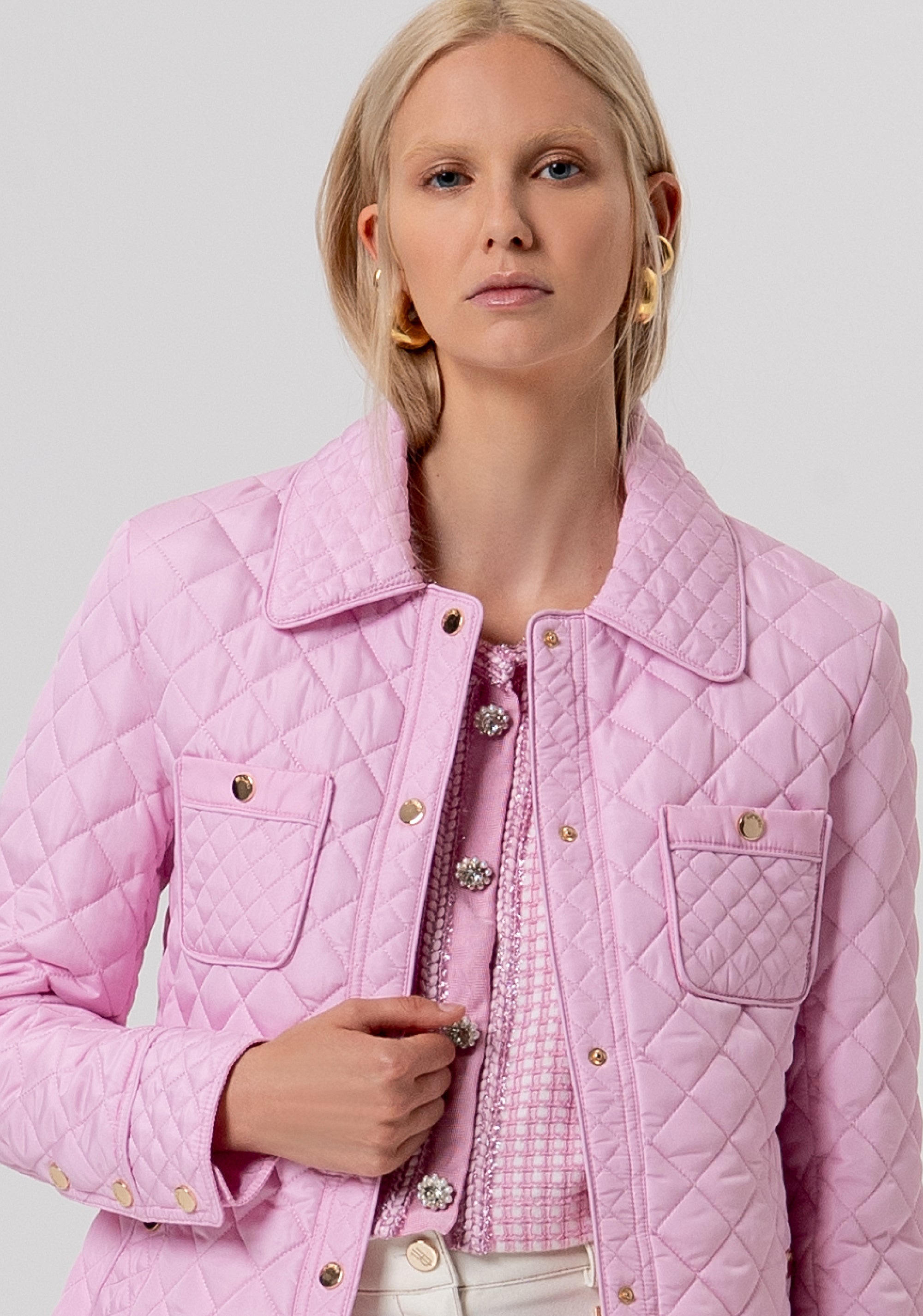 Padded jacket regular fit with patch pockets Fracomina FR26SC3002O45801-T98-2