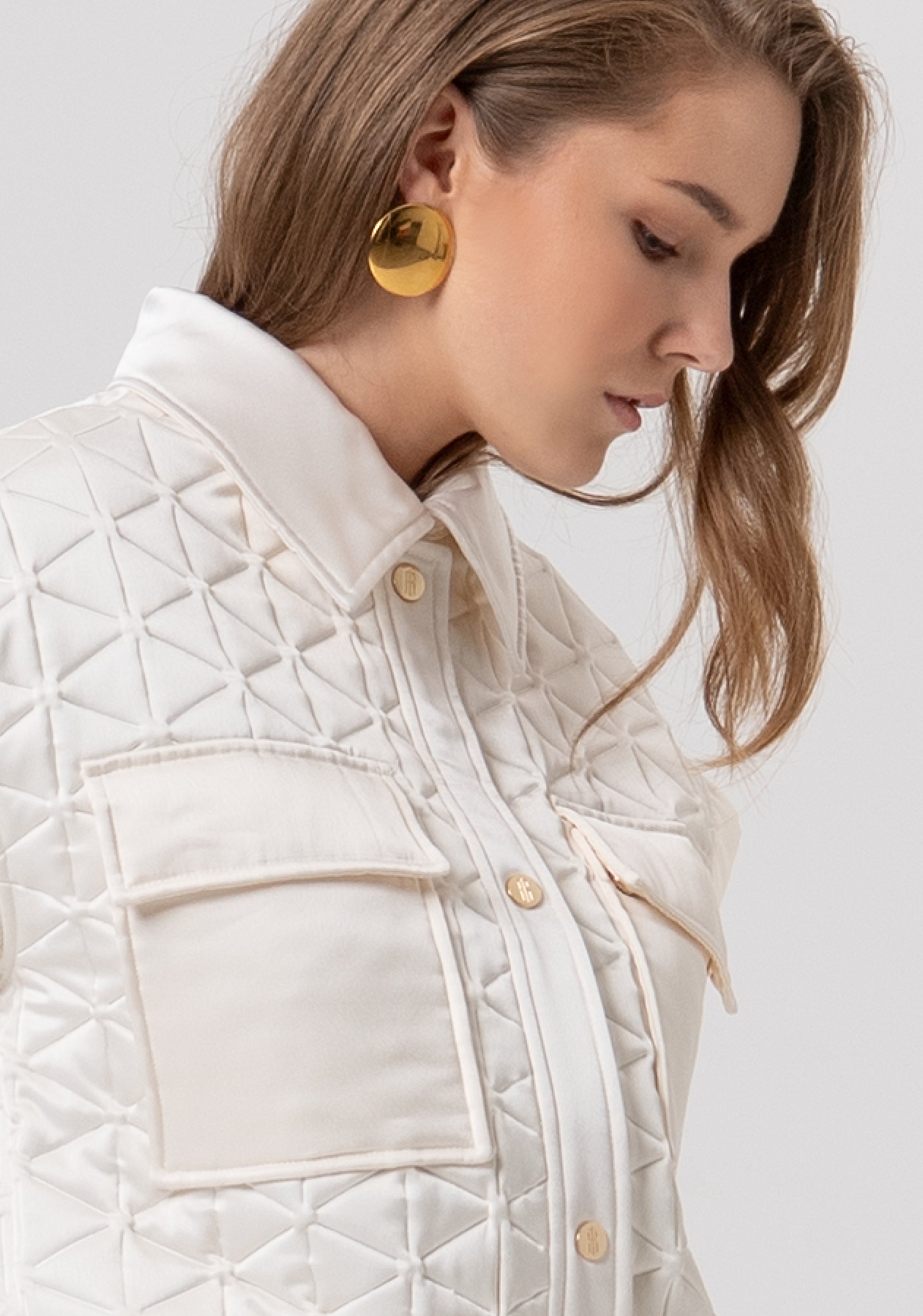 Sleeveless padded jacket with big pockets at the chest Fracomina FR26SC3004O45301-108-2