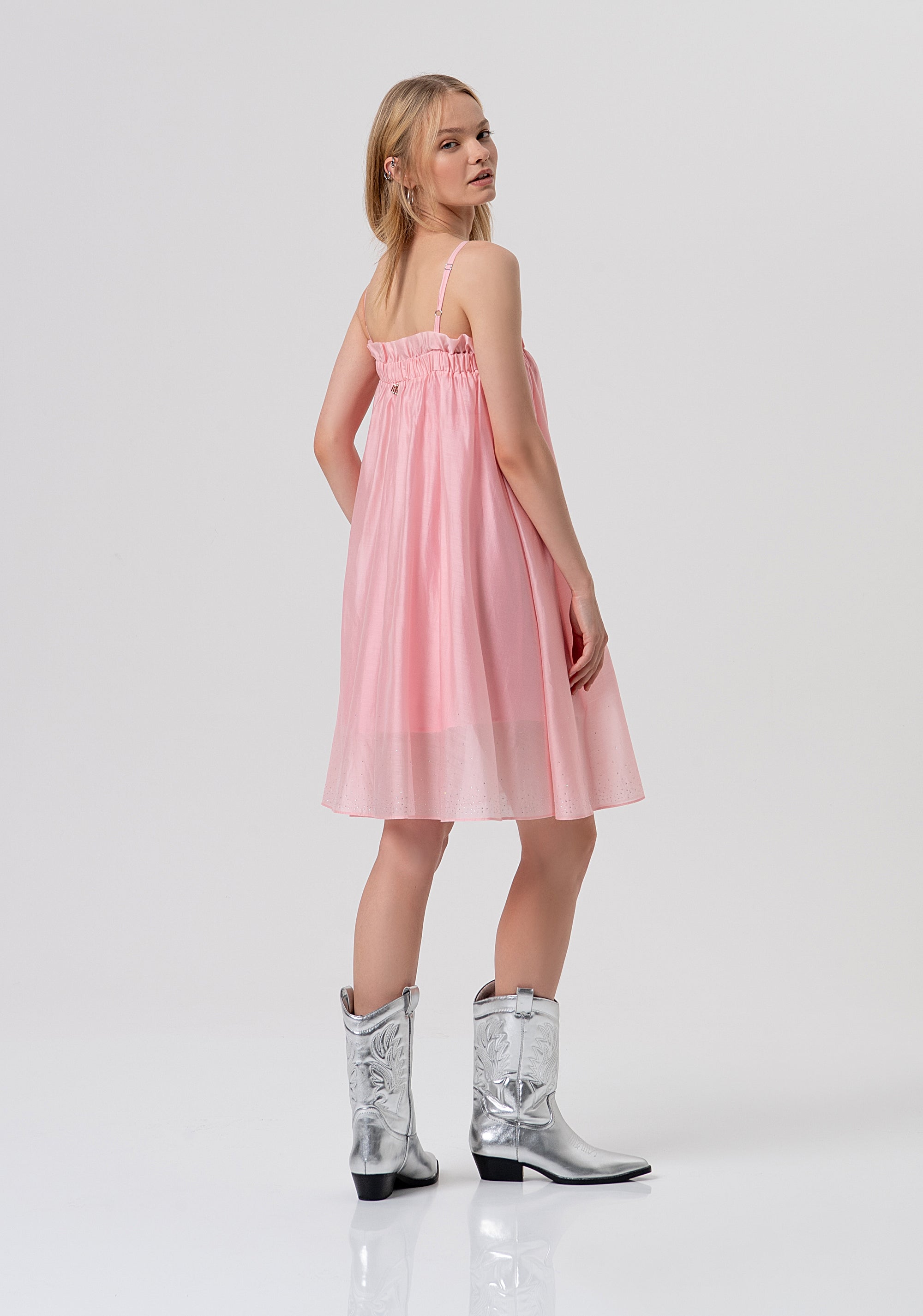 Mini sleeveless dress made in tencel Fracomina FR26SD1017W83401-107-3