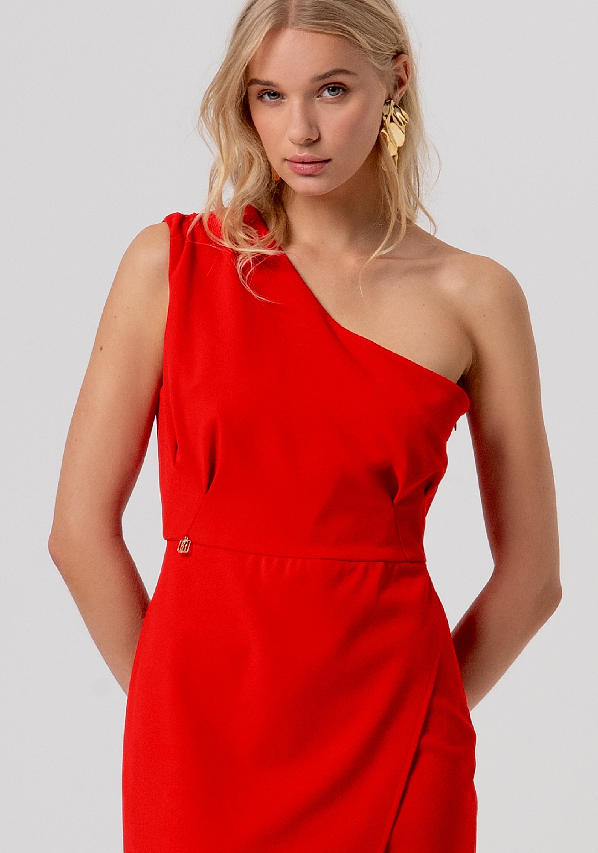 Dress single shoulder made in stretch fabric Fracomina FR26SD1029J47501-101-2