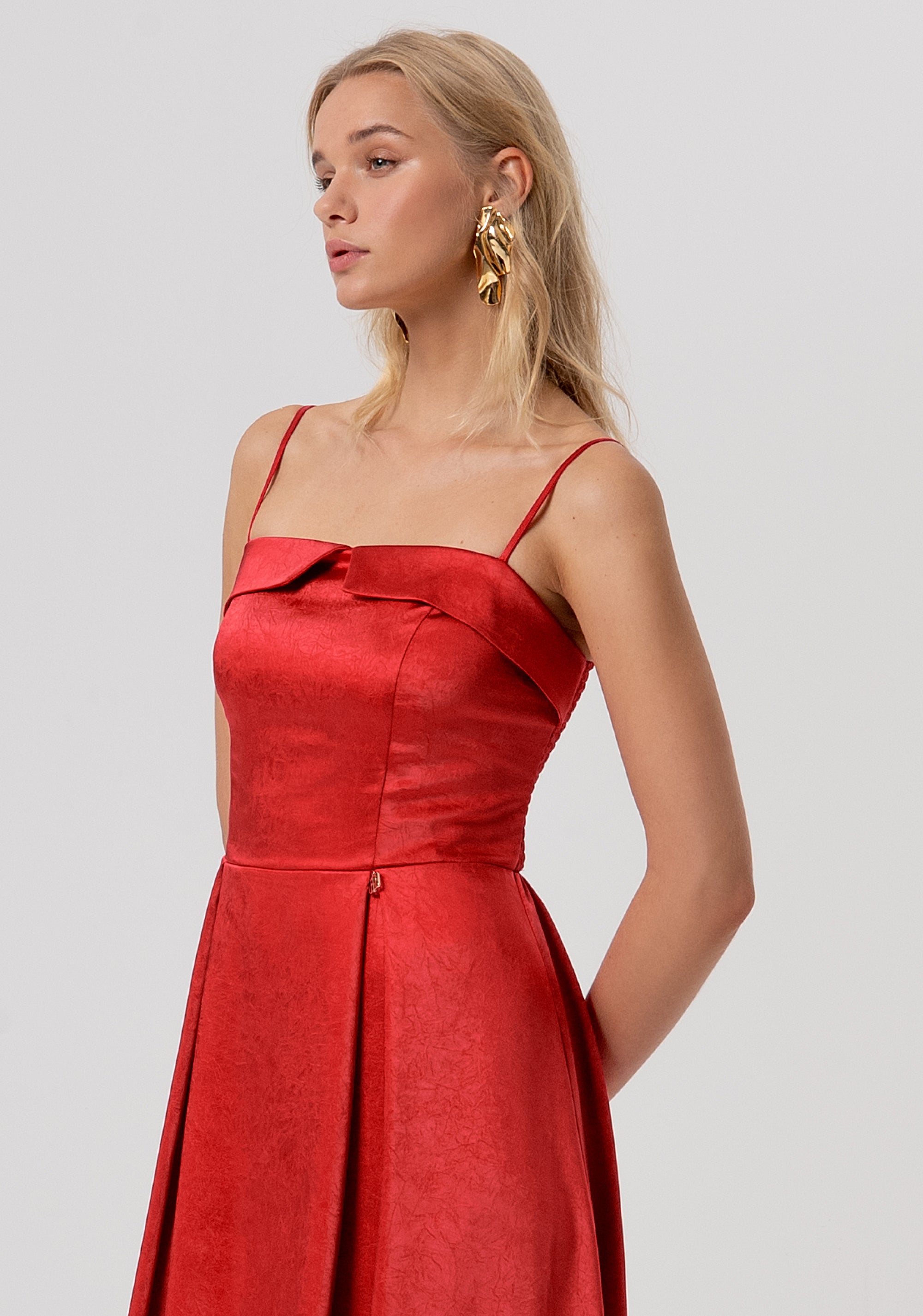 Sleeveless dress middle length made in satin Fracomina FR26SD2020W41101-101-2