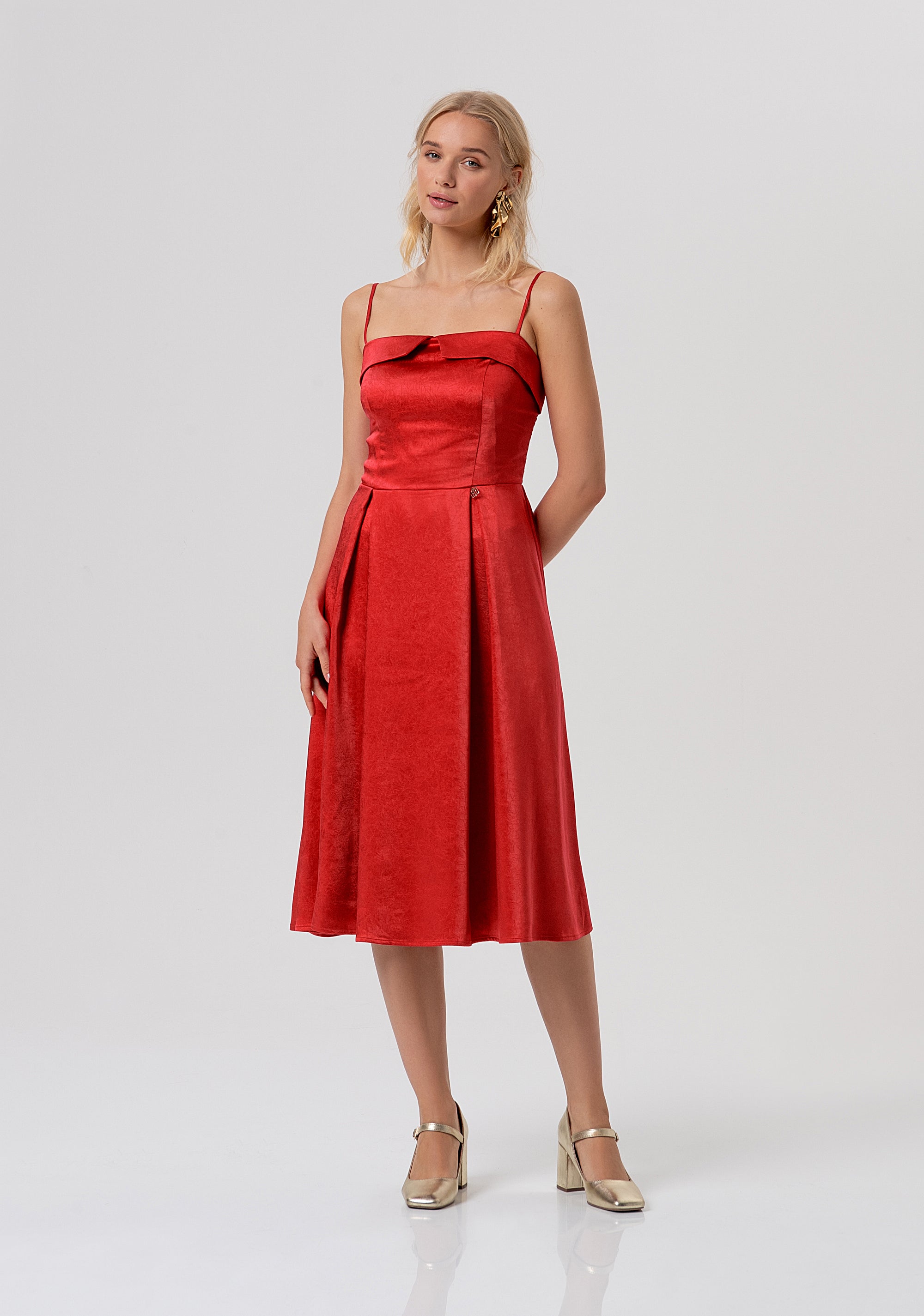 Sleeveless dress middle length made in satin Fracomina FR26SD2020W41101-101