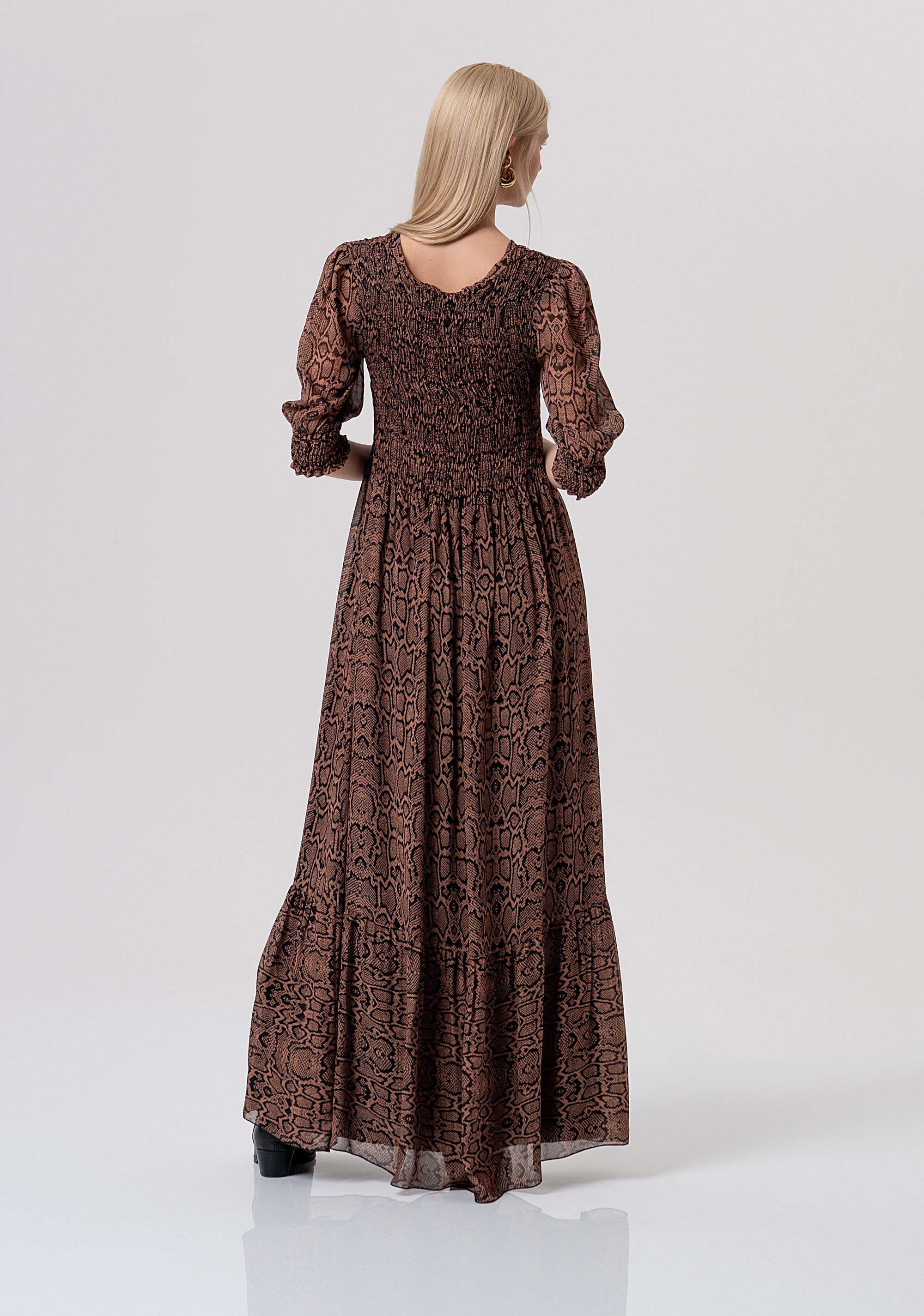 Long dress regular fit made in viscose with animalier print Fracomina FR26SD3017W428L7-M26-3