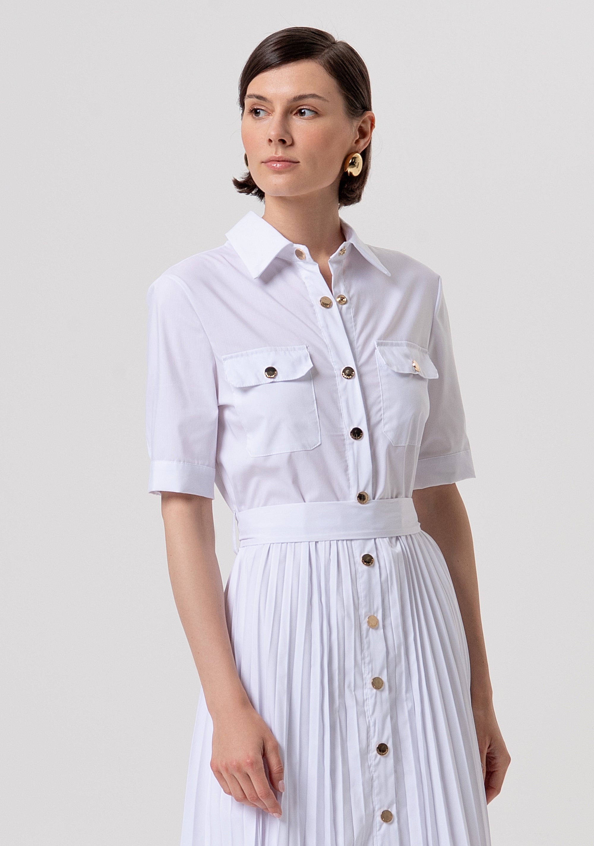 Chemisier dress regular fit middle length made in popeline Fracomina FR26SD4003W697F9-278-2