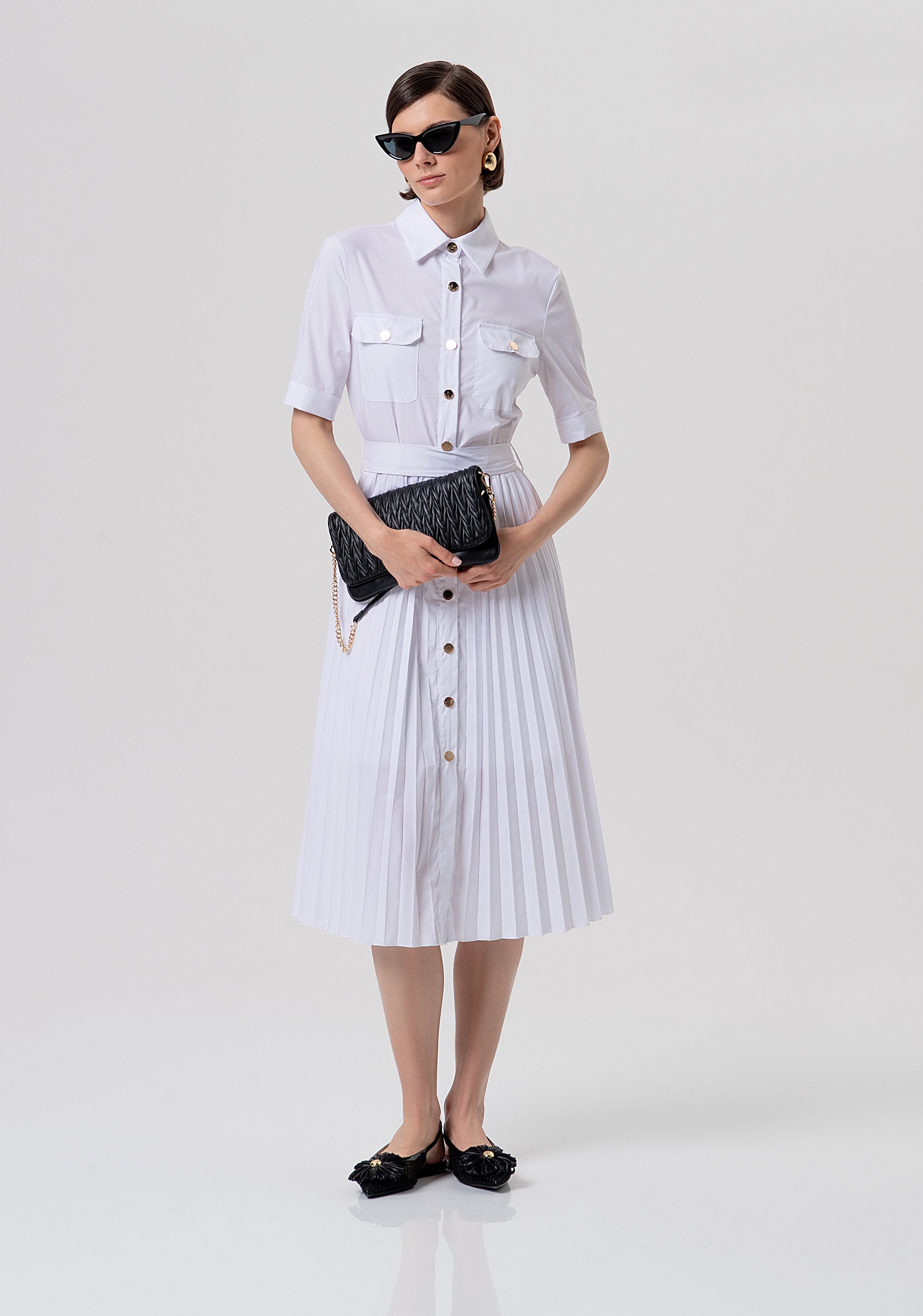 Chemisier dress regular fit middle length made in popeline Fracomina FR26SD4003W697F9-278-4