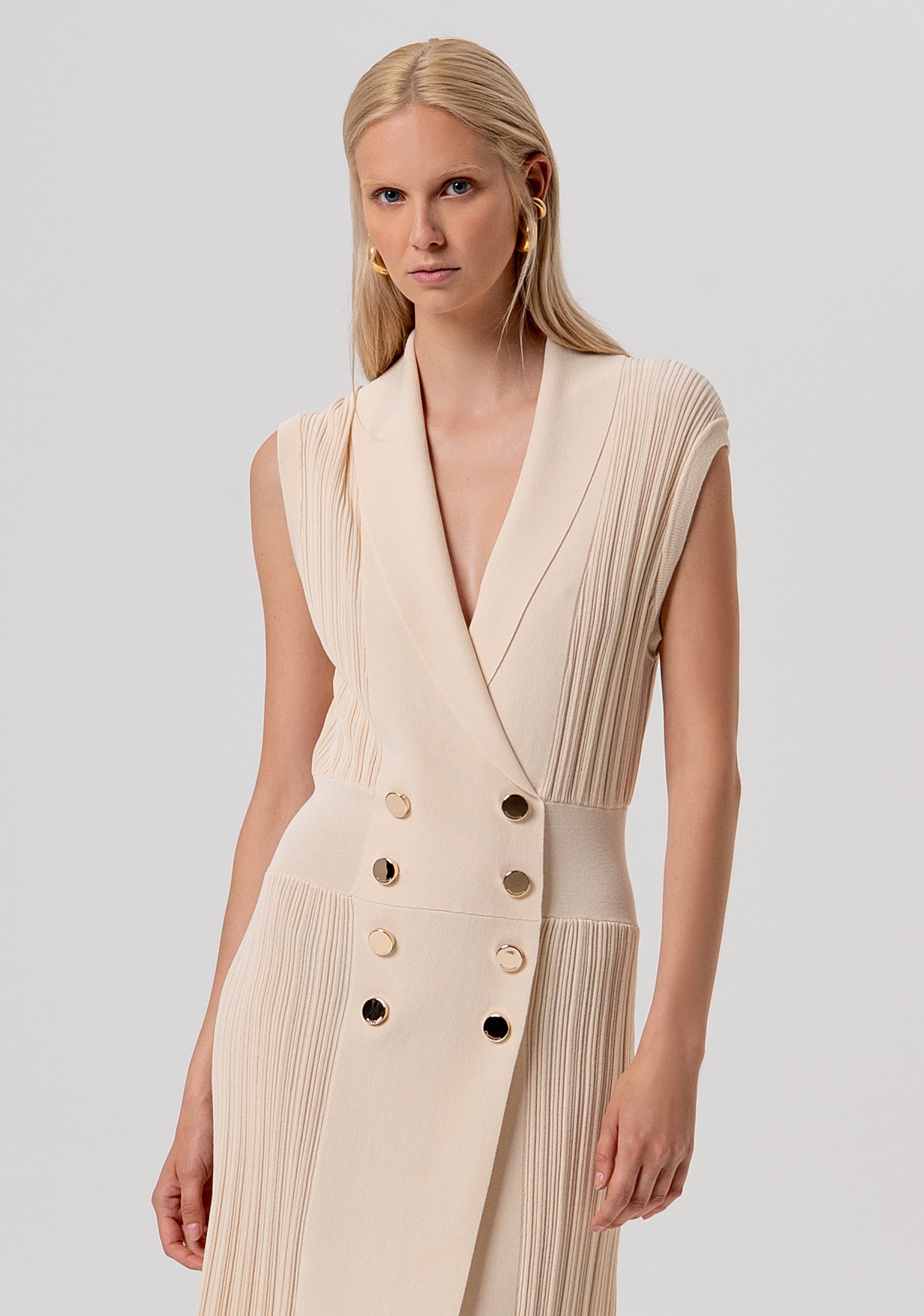 Long knitted sleeveless dress Fracomina FR26SD5007K41801-B59-2