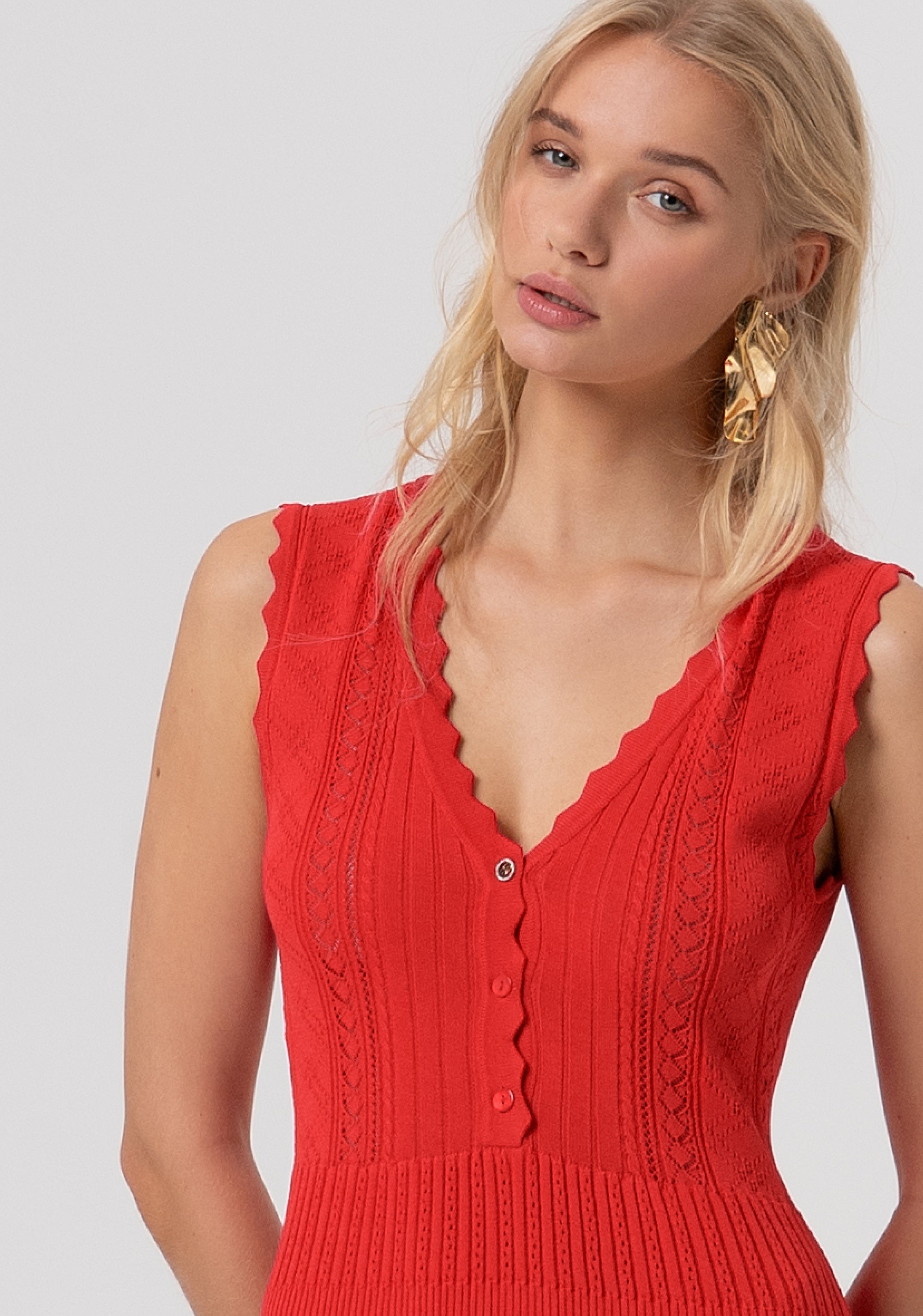 Knitted sleeveless mini dress Fracomina FR26SD5008K41601-101-2