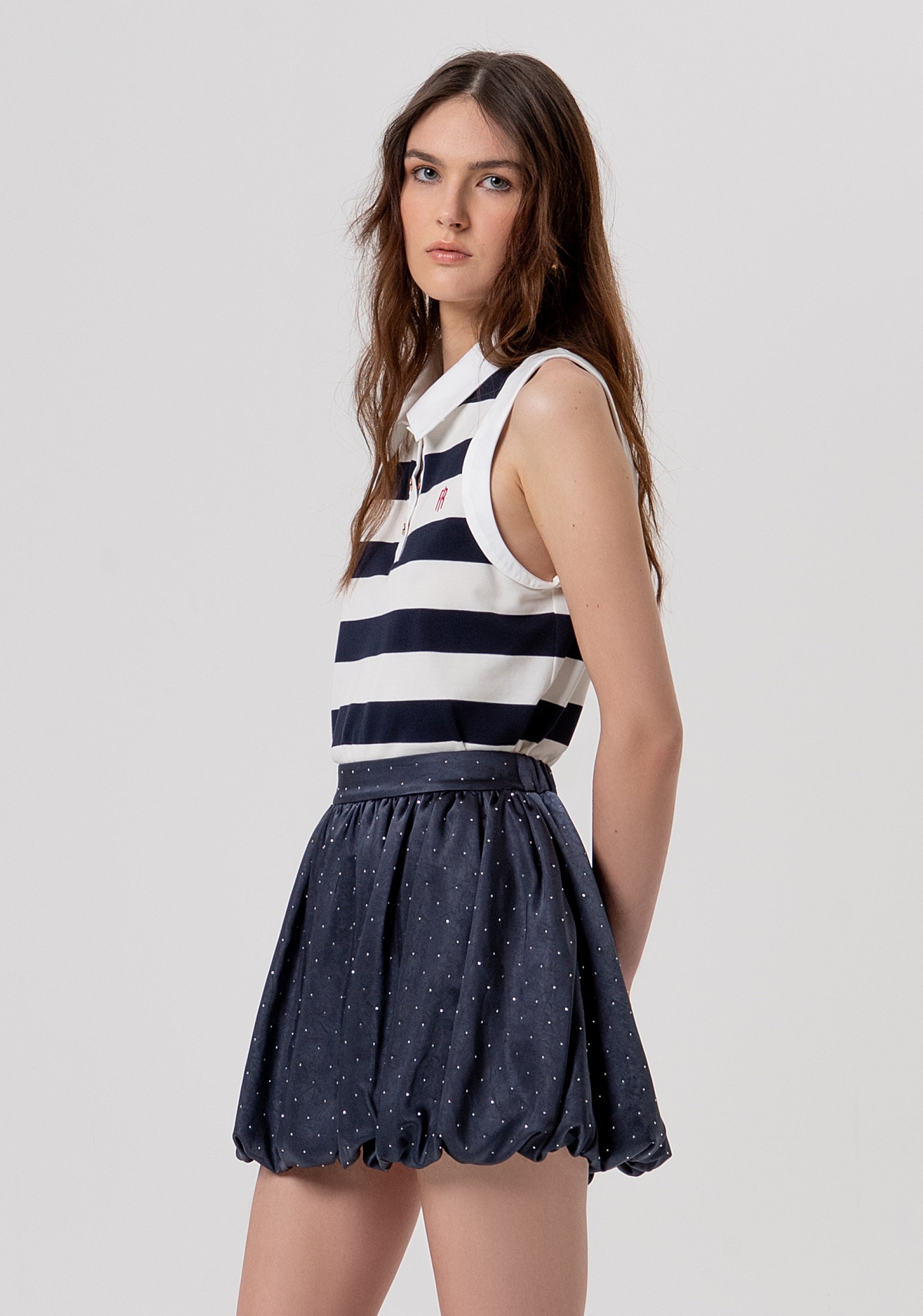 Skirt flare balloon style with polka dots pattern Fracomina FR26SG1003W41101-117-2