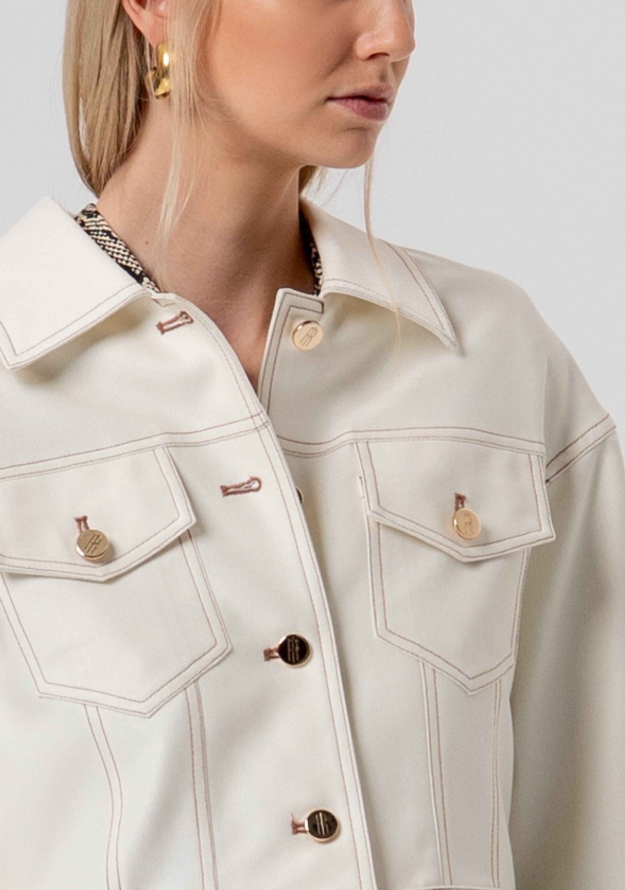 Jacket regular fit with pockets at the chest Fracomina FR26SJ1002W49101-108-2