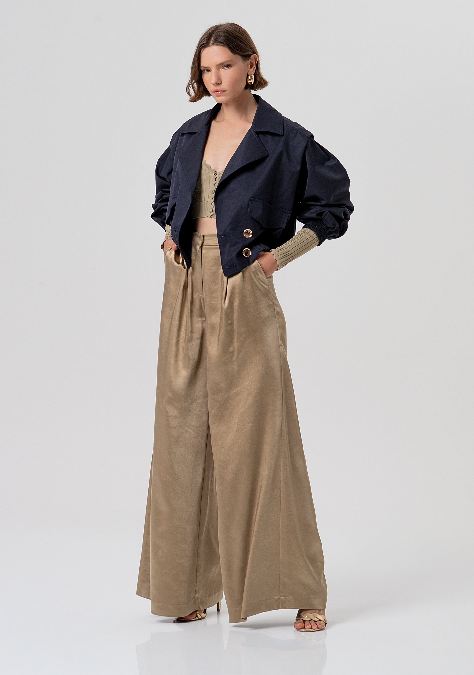 Jacket cropped with long wide sleeves Fracomina FR26SJ1003W44501-117-4