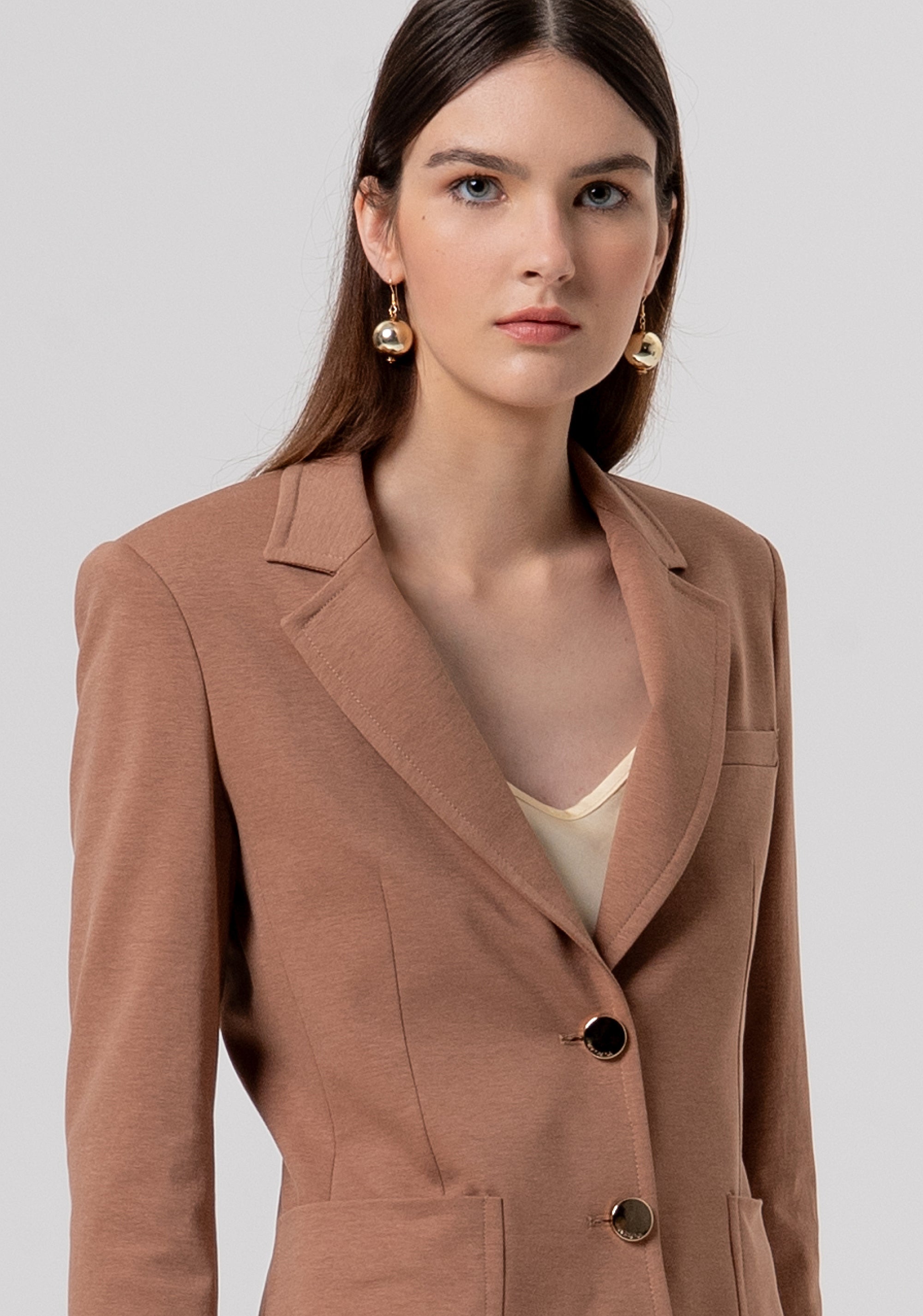 Blazer jacket regular fit single breasted made in Milano stitch fabric Fracomina FR26SJ2002W51501-M07-2