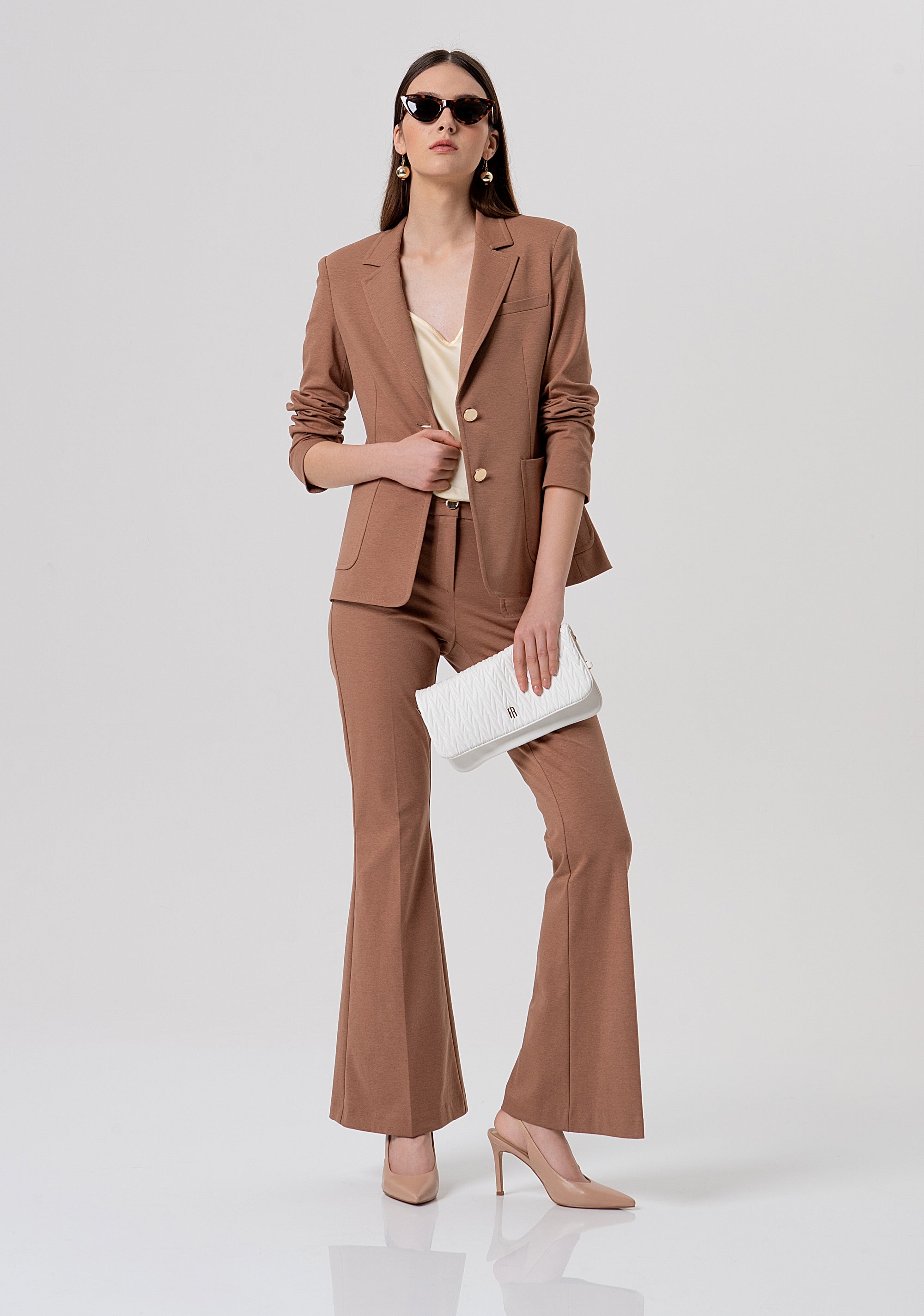 Blazer jacket regular fit single breasted made in Milano stitch fabric Fracomina FR26SJ2002W51501-M07-4