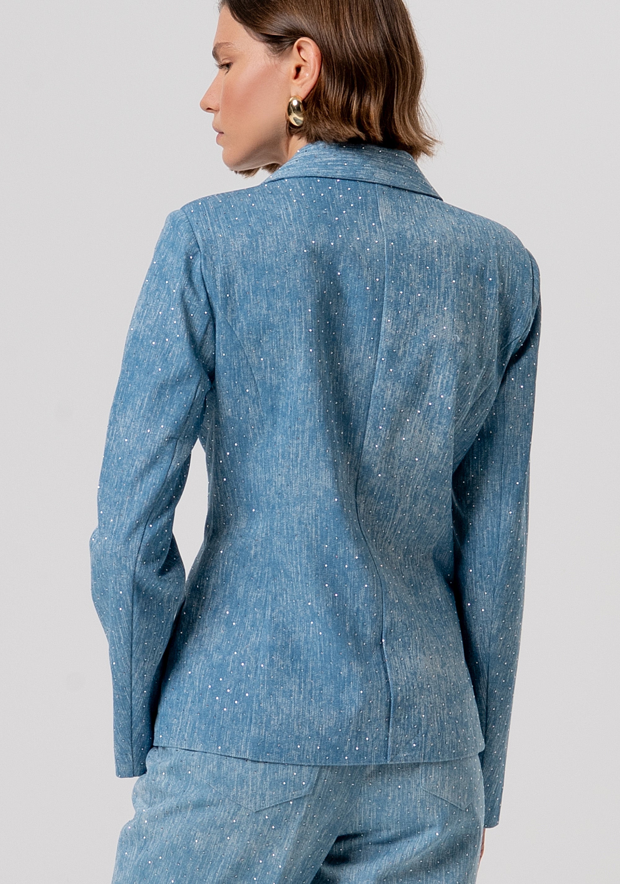 Blazer jacket regular fit single breasted with strasees Fracomina FR26SJ2007D47301-175-3