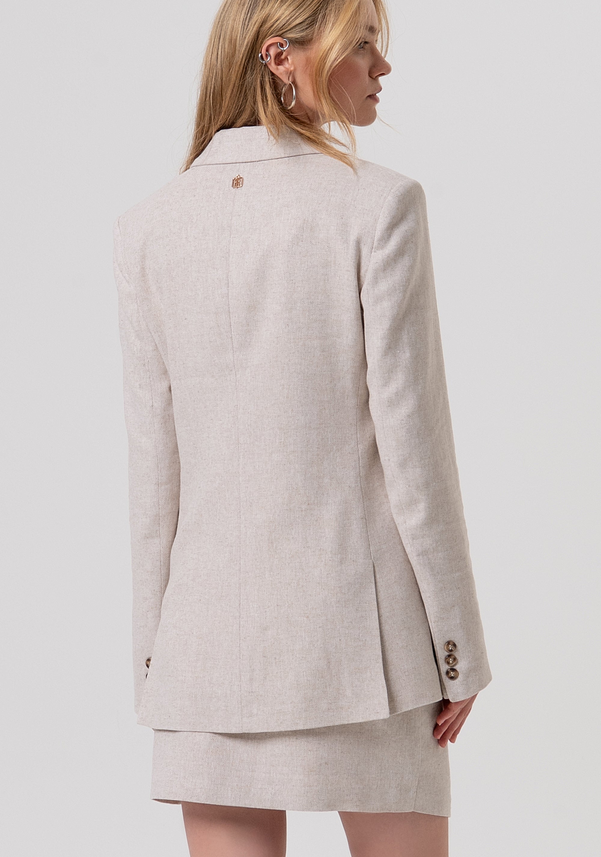 Blazer jacket regular fit double breasted with linen Fracomina FR26SJ3003W67101-251-3