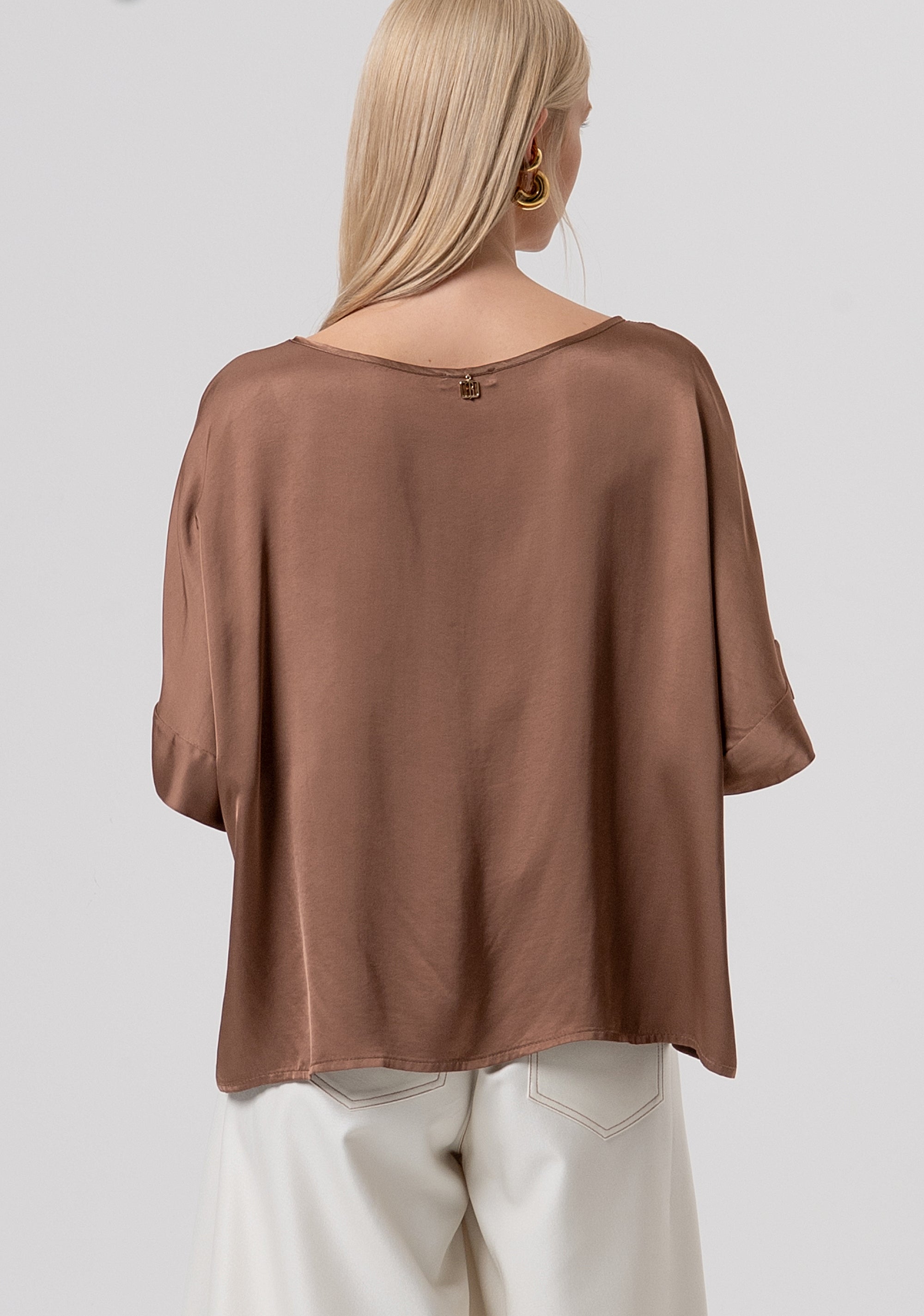 Top over fit made in viscose satin Fracomina FR26ST1010W41301-M07-3
