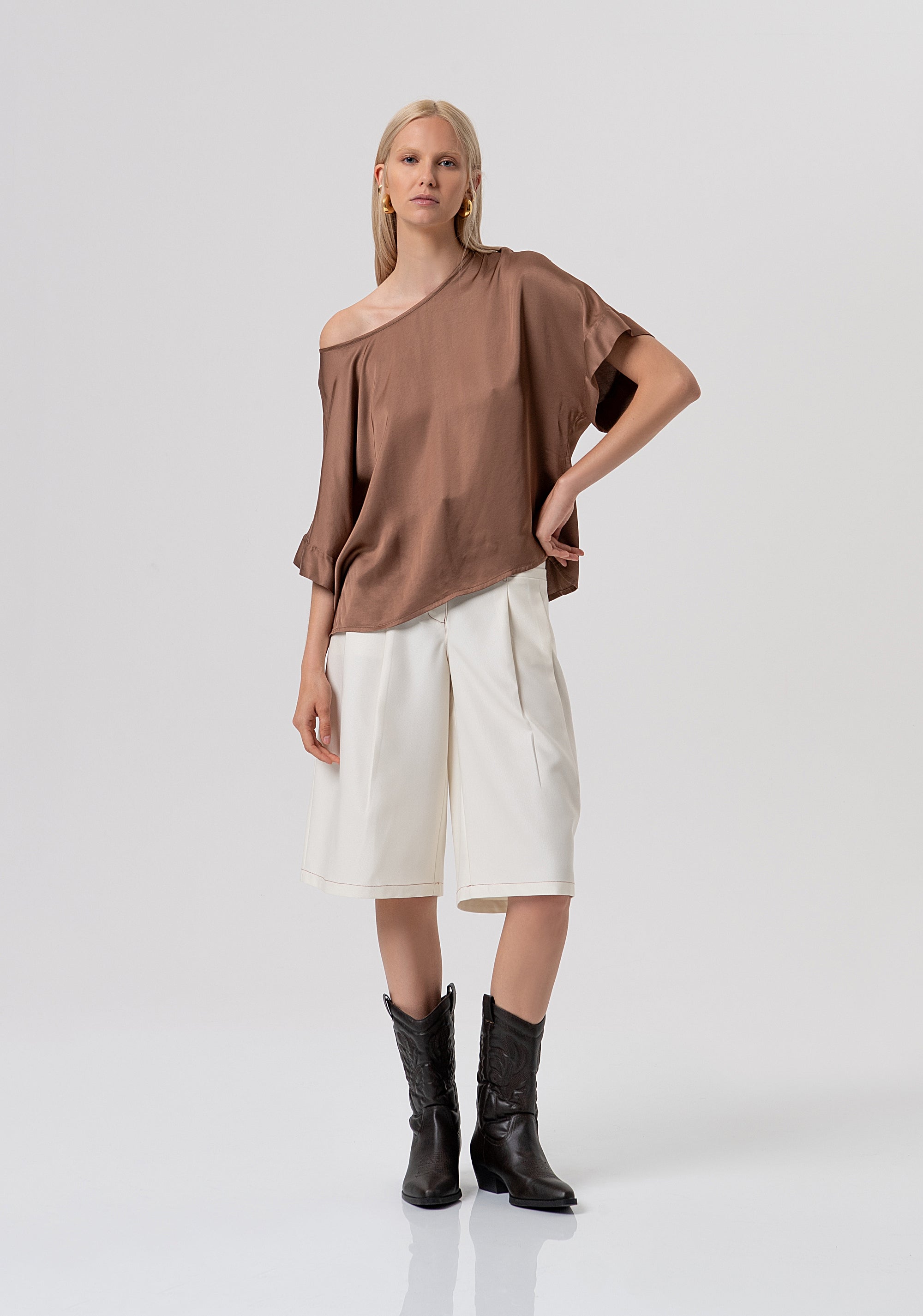Top over fit made in viscose satin Fracomina FR26ST1010W41301-M07-4