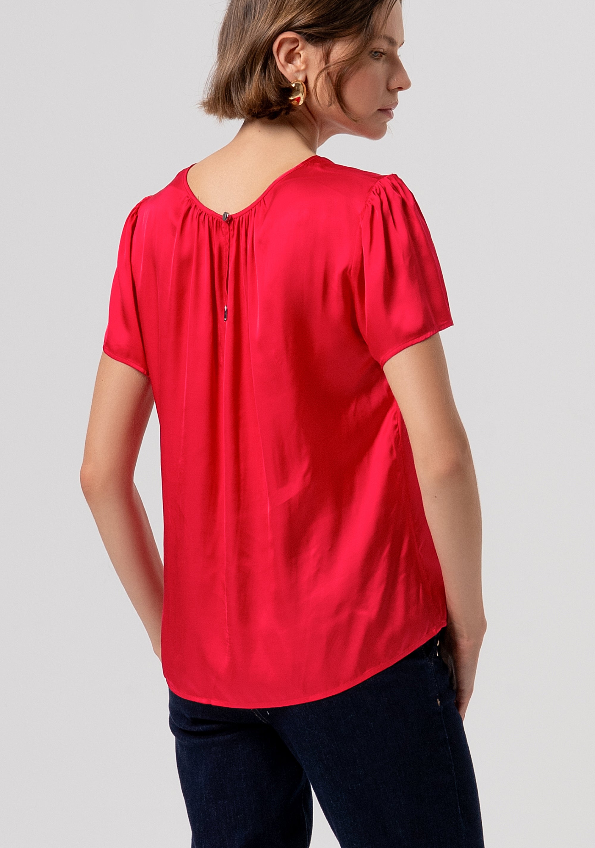 Top regular fit made in satin Fracomina FR26ST1032W58401-101-3