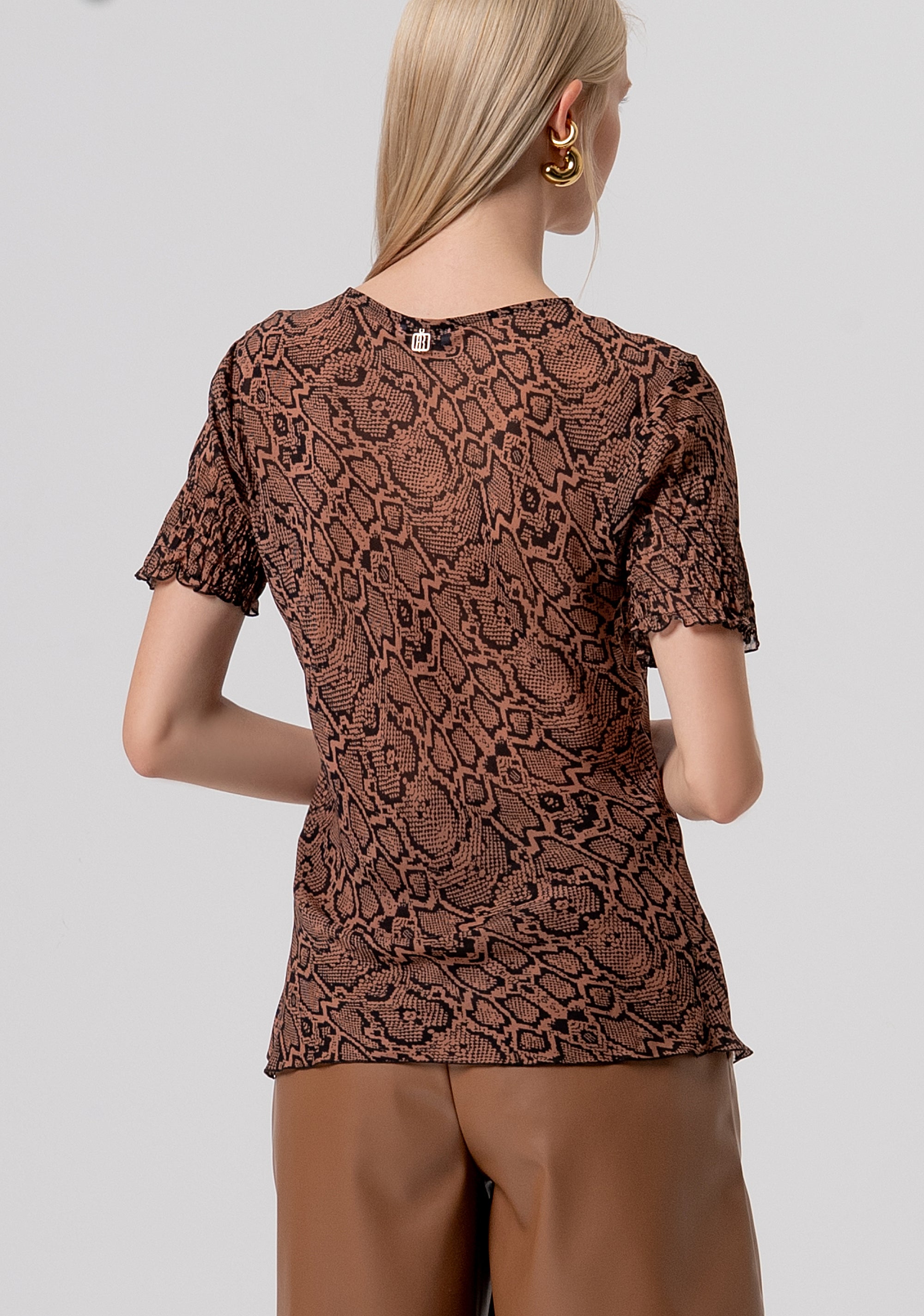 Top regular fit made in viscose with animalier pattern Fracomina FR26ST1054W428L7-M26-3