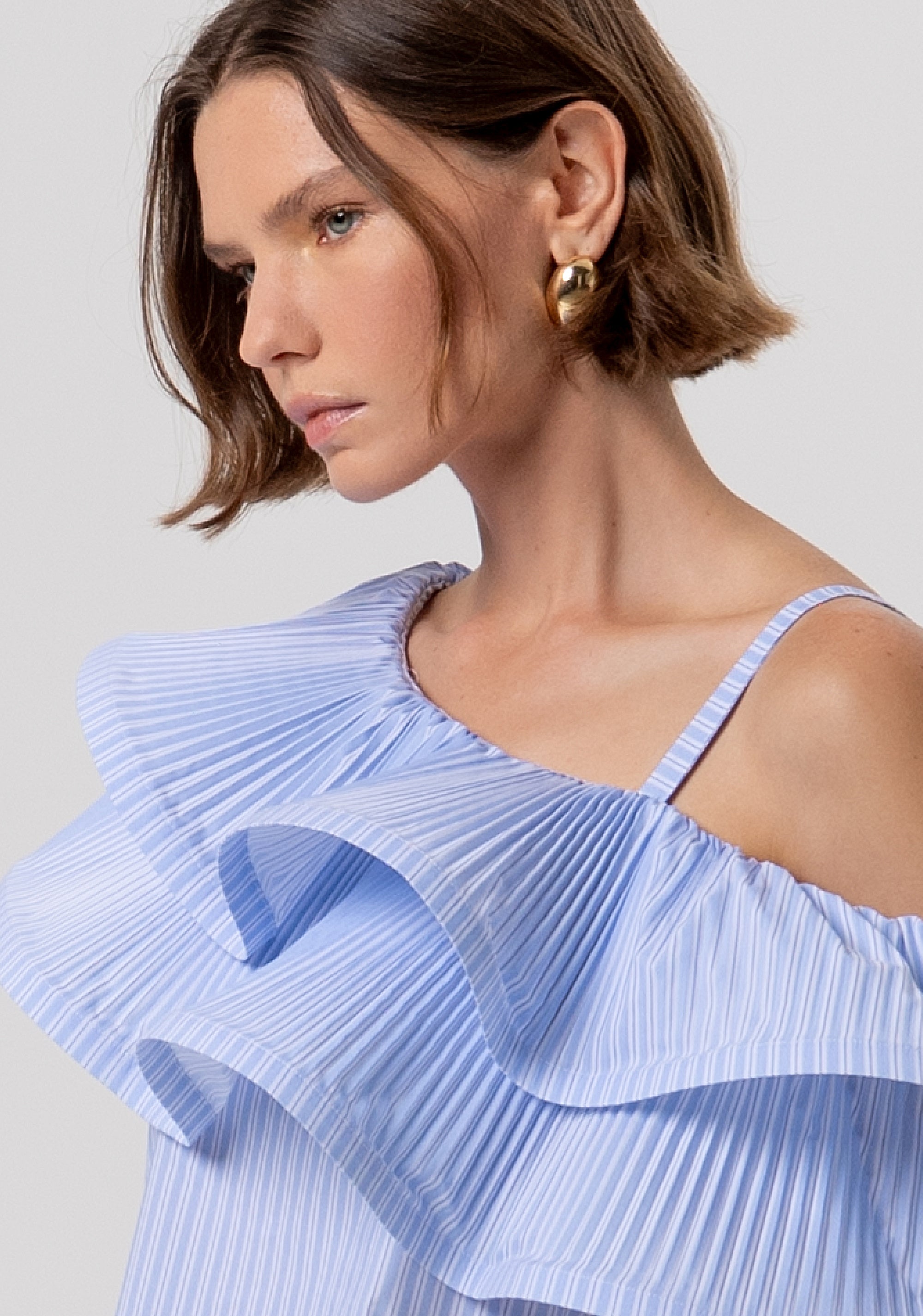 Top regular fit single shoulder with striped pattern Fracomina FR26ST2004W697N8-I24-2