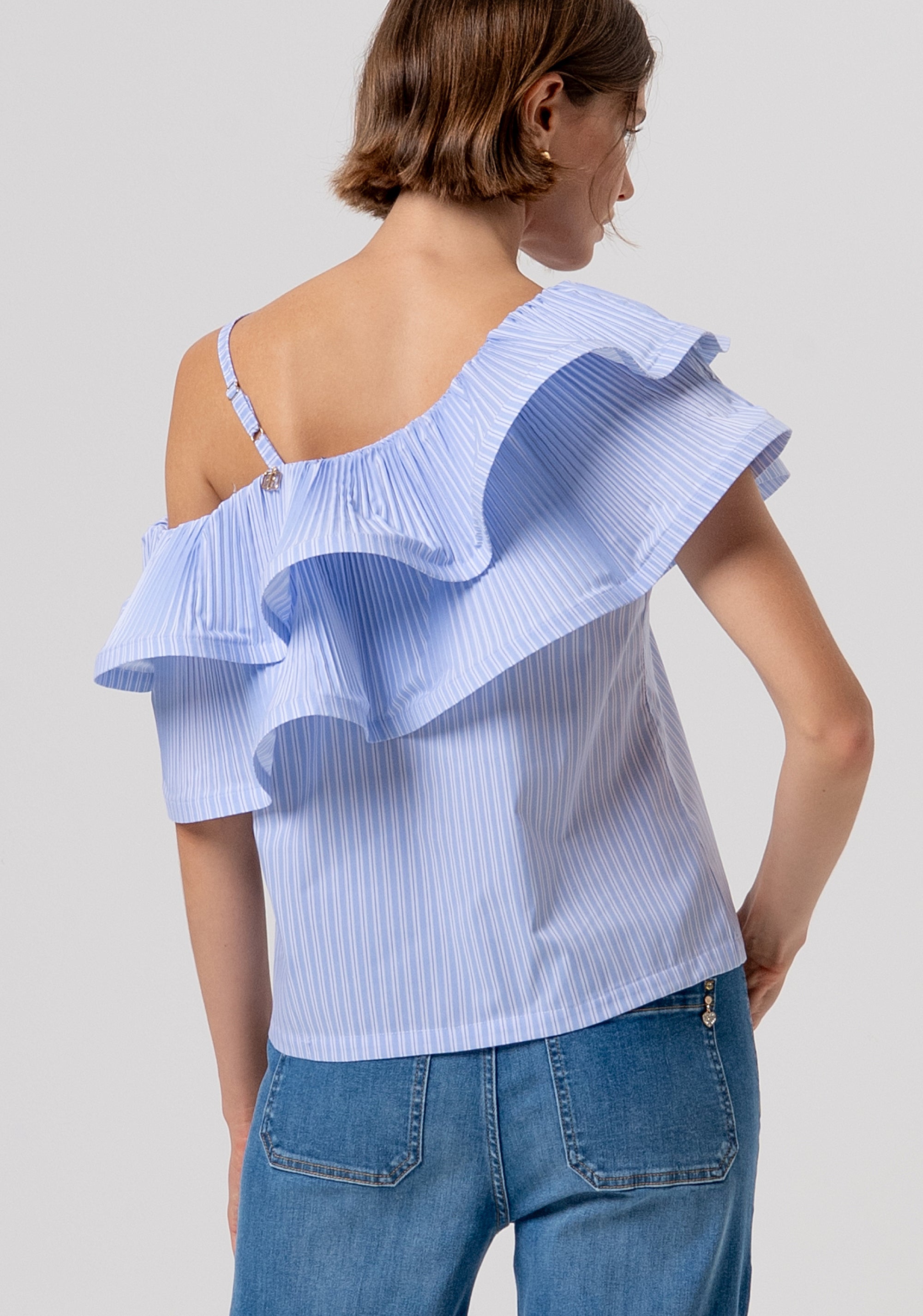 Top regular fit single shoulder with striped pattern Fracomina FR26ST2004W697N8-I24-3