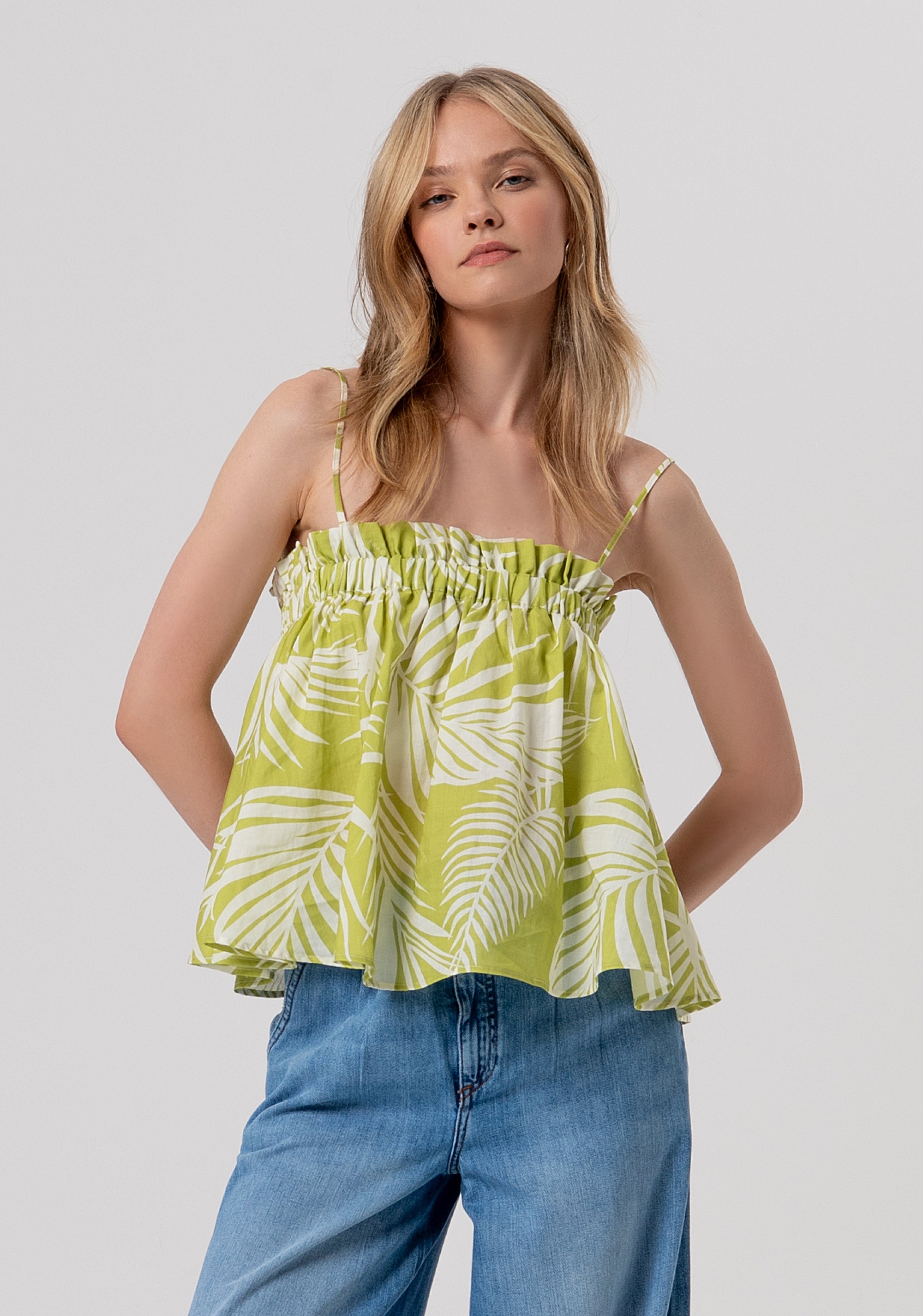 Top A-shape with leaves pattern Fracomina FR26ST2007W835R8-M36-1