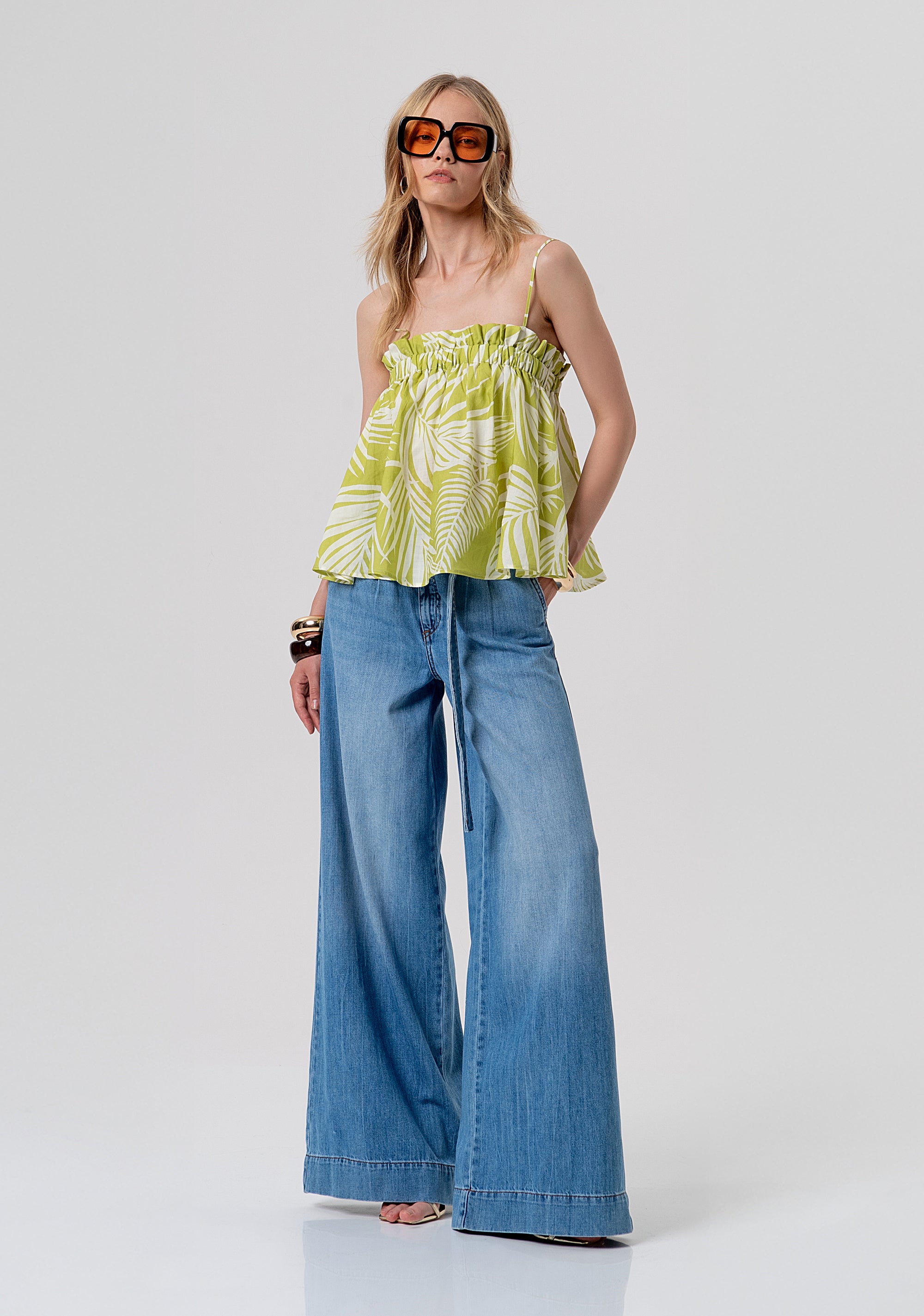 Top A-shape with leaves pattern Fracomina FR26ST2007W835R8-M36-4