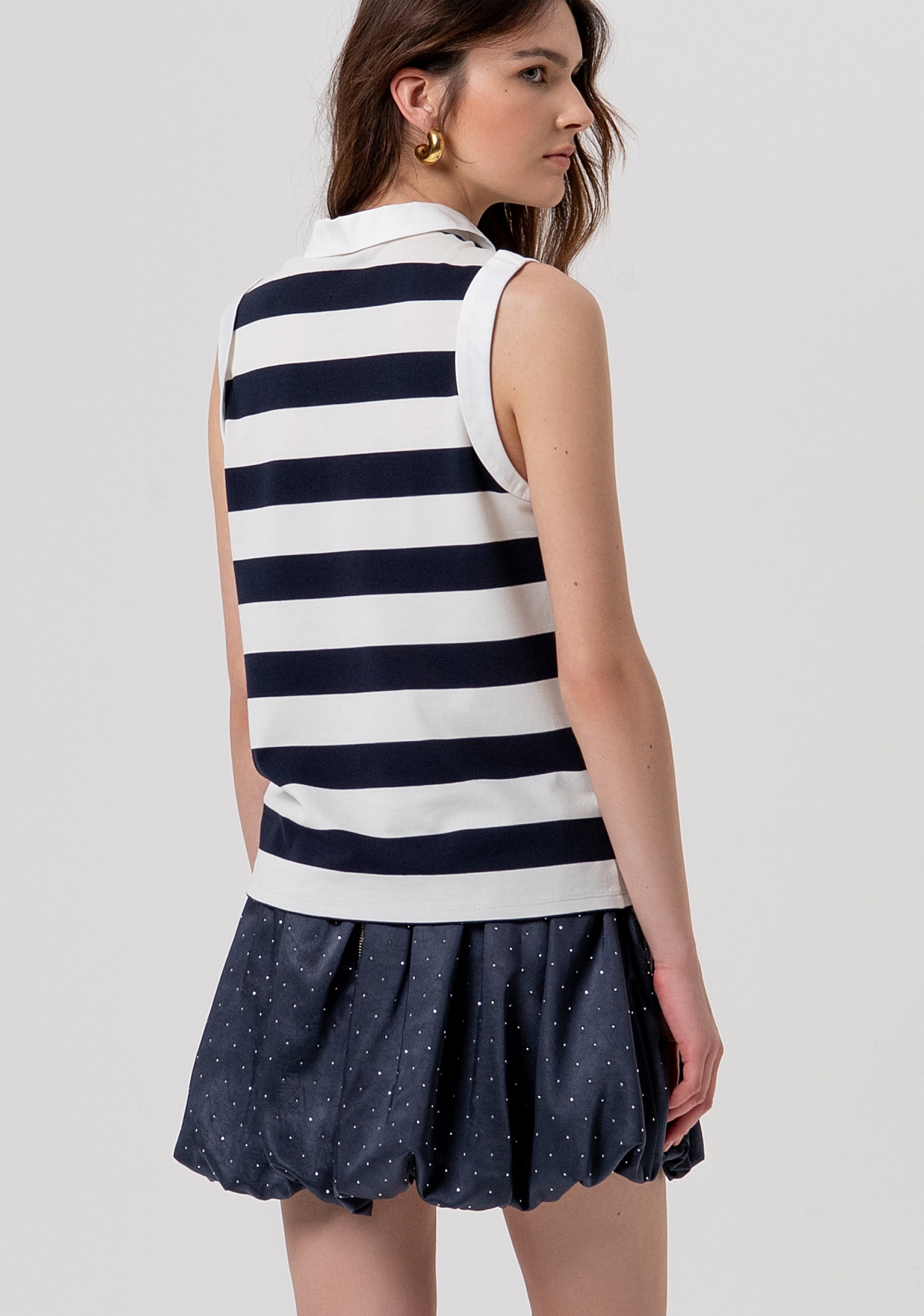 Sleeveless polo with stripes Fracomina FR26ST2023J491V9-957-3