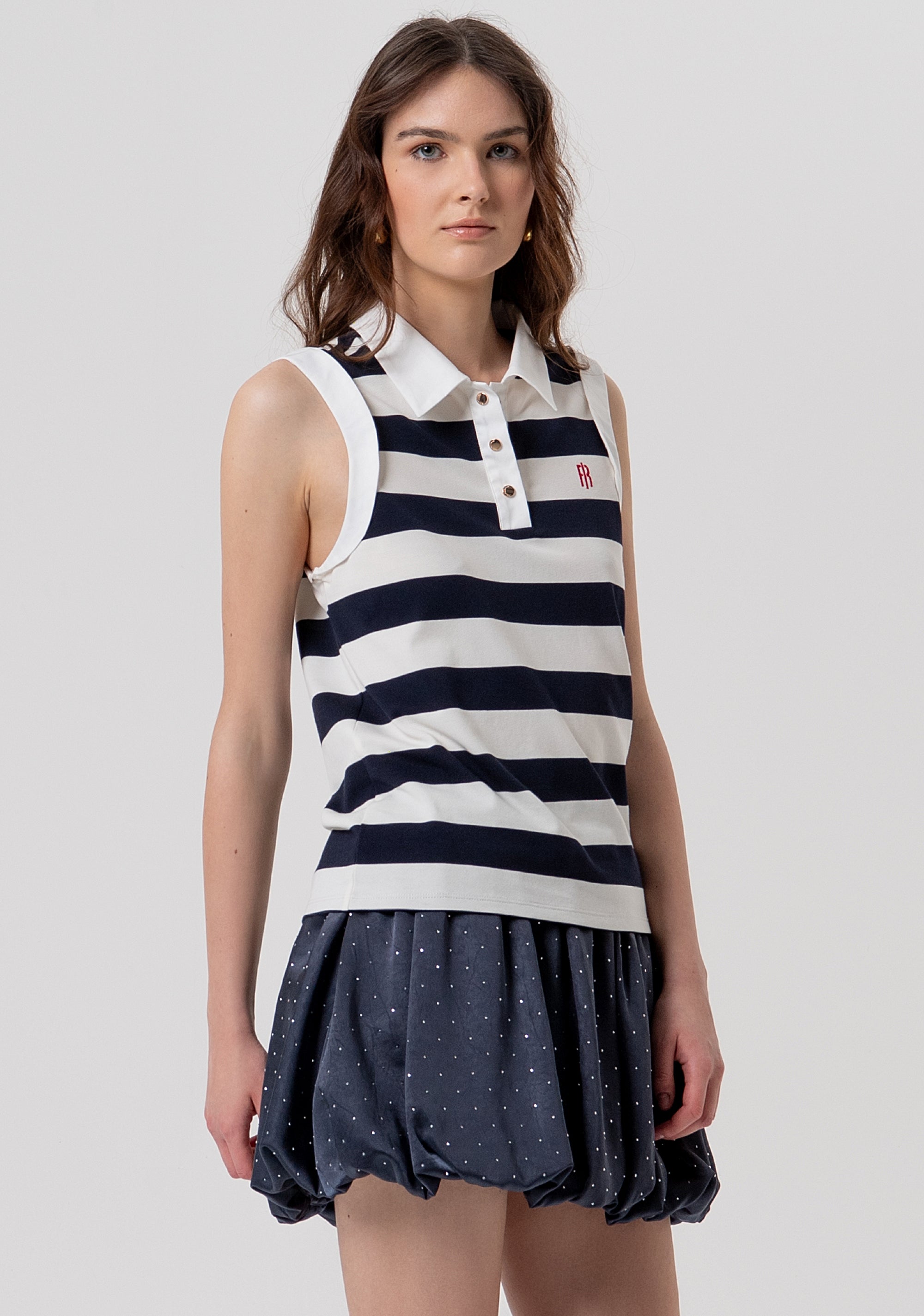 Sleeveless polo with stripes Fracomina FR26ST2023J491V9-957