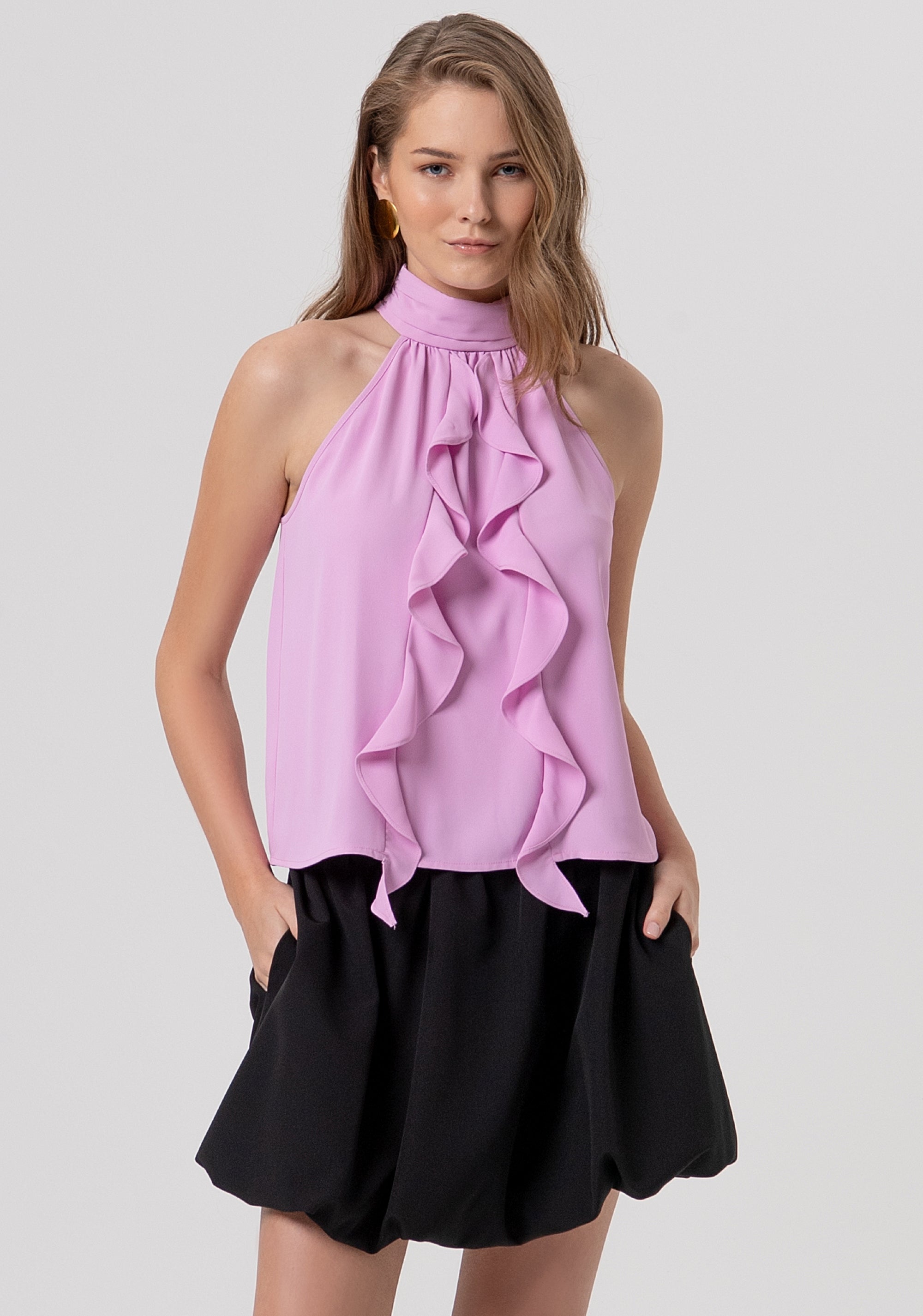 Tank top with ruffles at the center back FR26ST2026W46001 FRACOMINA