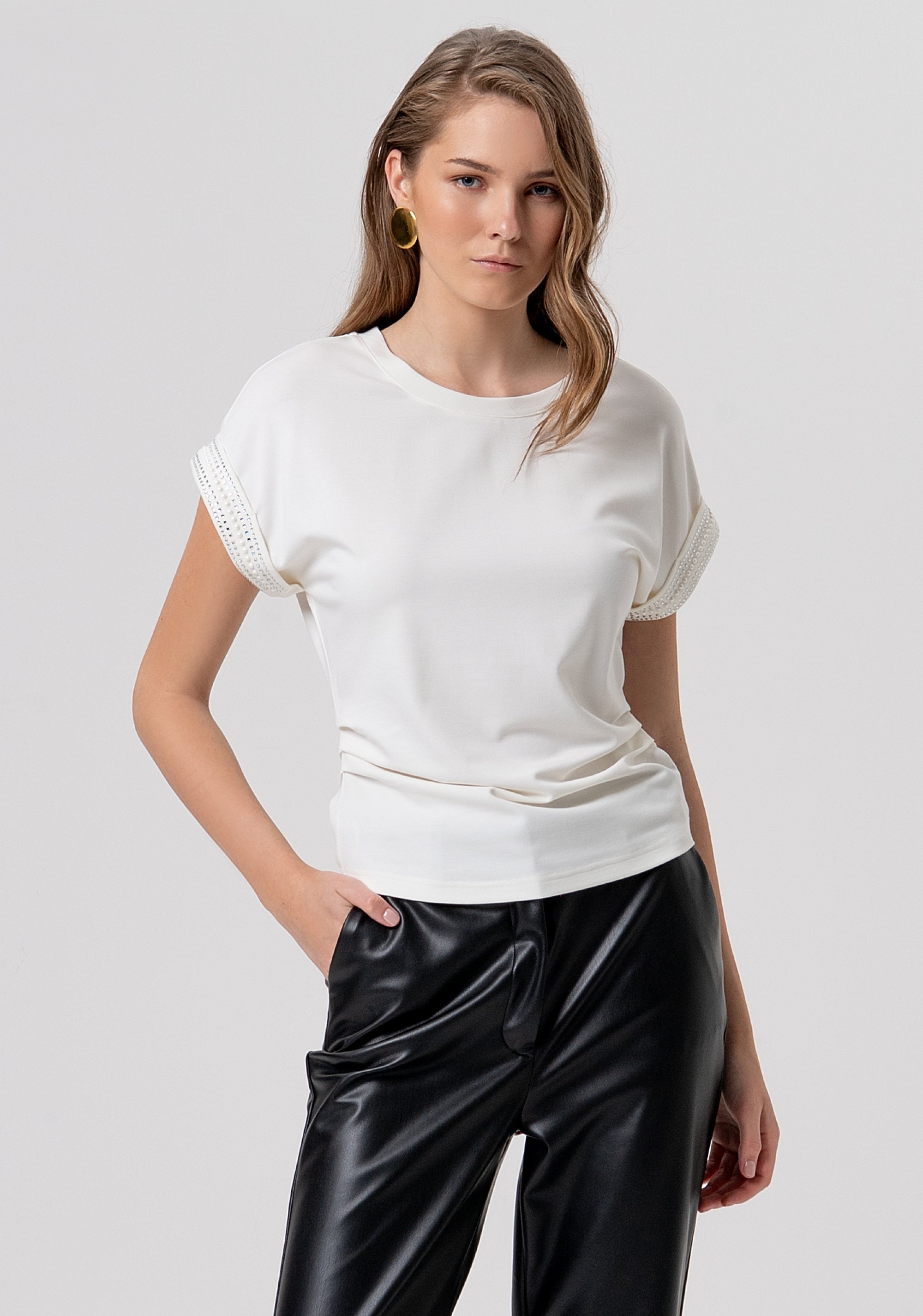 Top regular fit with shiny applications Fracomina FR26ST3017J49201-108-1