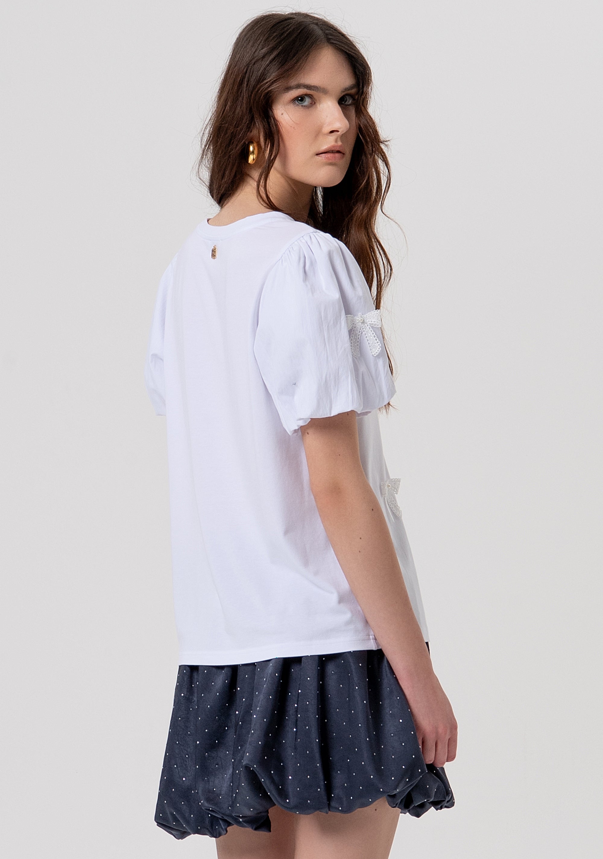 T-shirt regular fit made in jersey with bows applied Fracomina FR26ST3034J41801-278-3