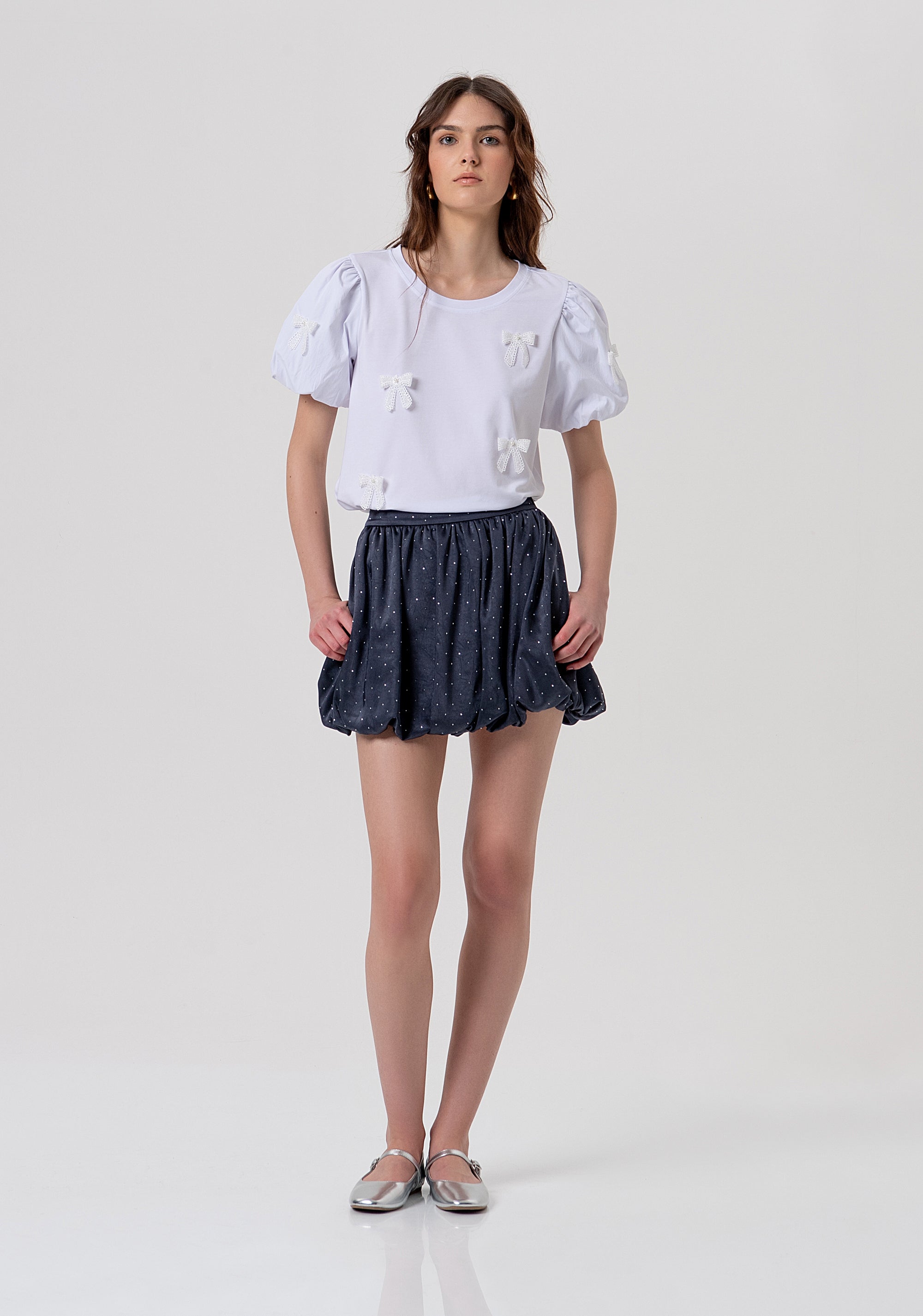 T-shirt regular fit made in jersey with bows applied Fracomina FR26ST3034J41801-278-4