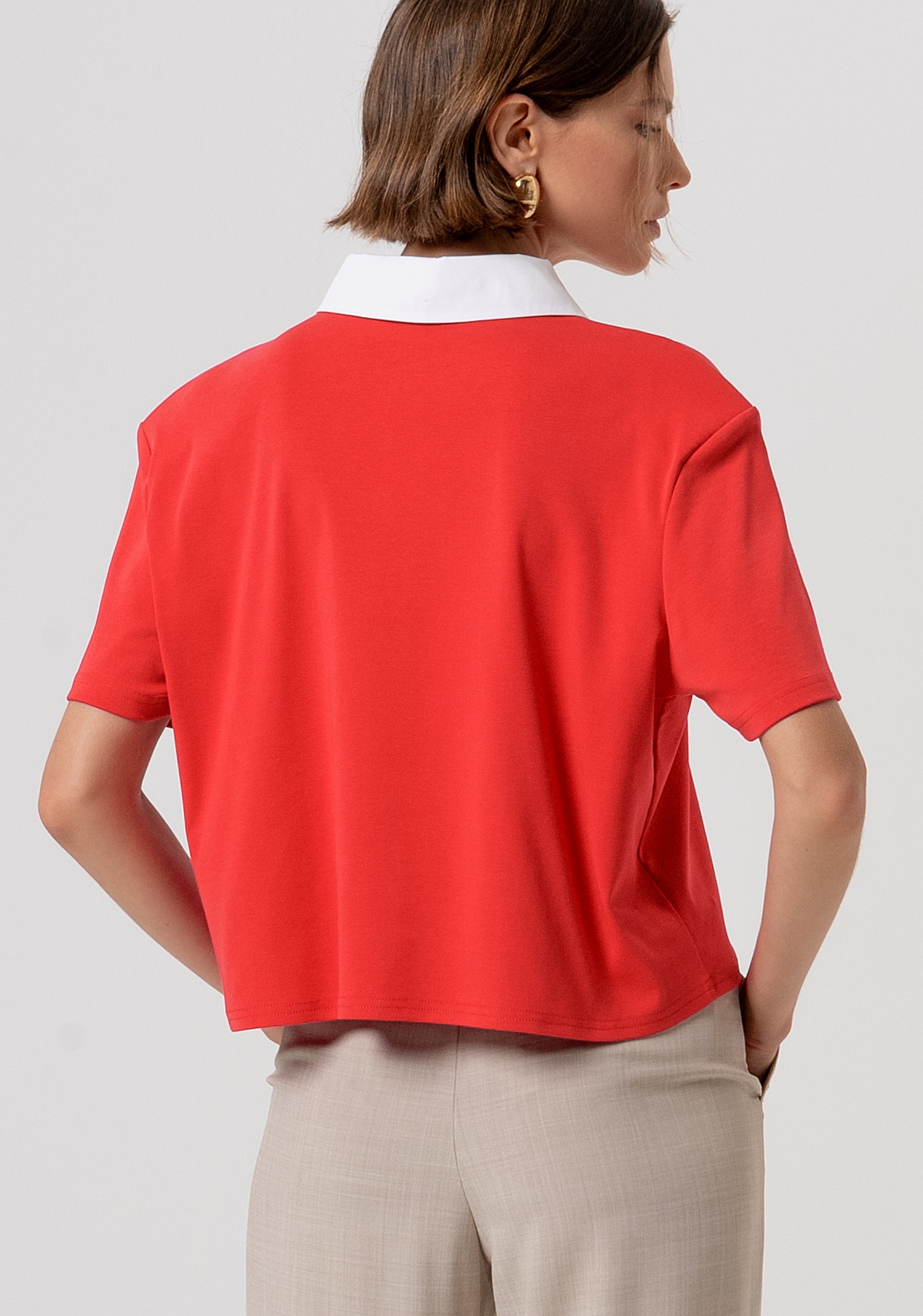 Polo cropped with short sleeves Fracomina FR26ST3038J40801-M33-3